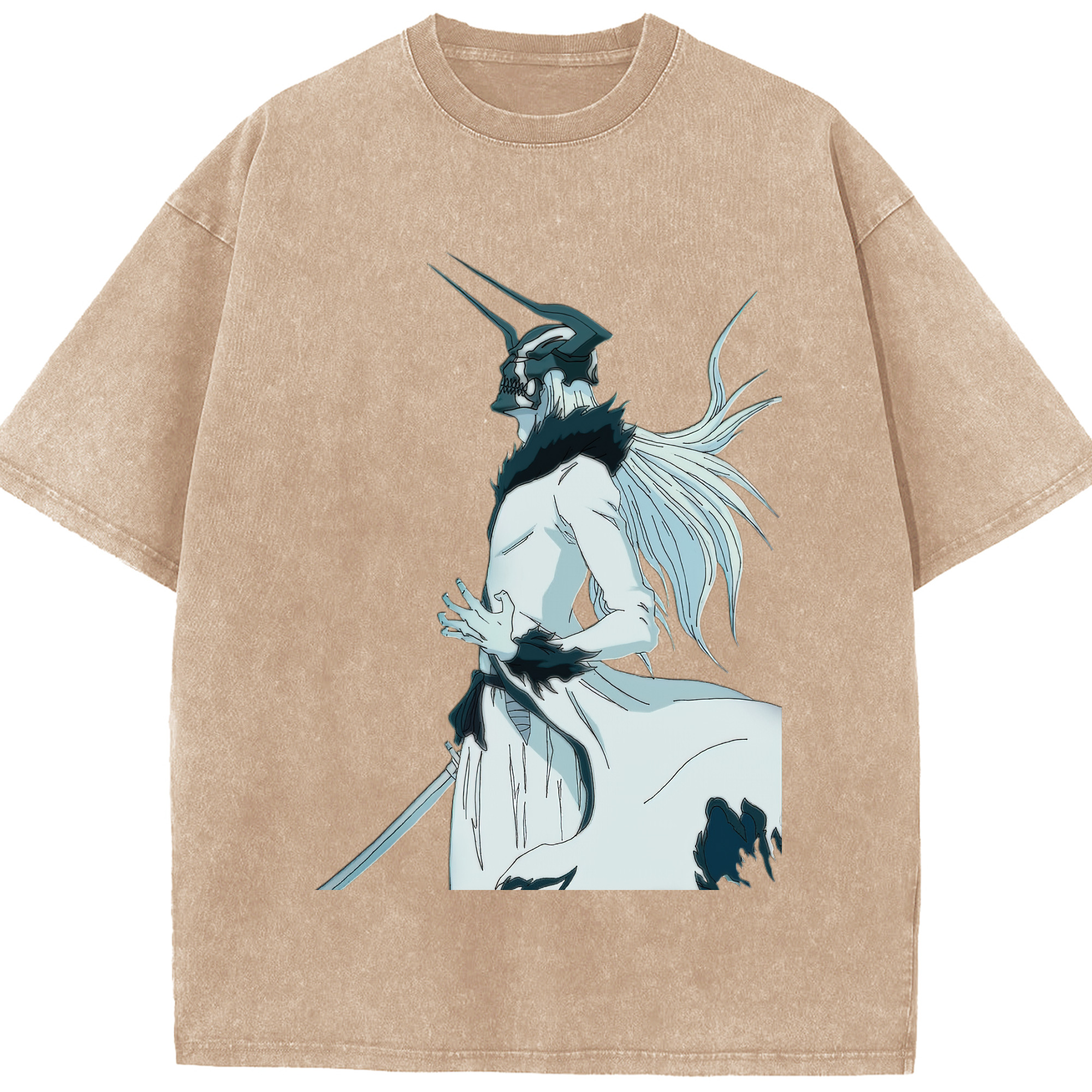 （画像用） ブリーチ 黒崎一護（くろさき いちご）BLEACH Kurosaki Ichigo 綿100% ヴィンテージ風 半袖Tシャツ（フロントプリント）