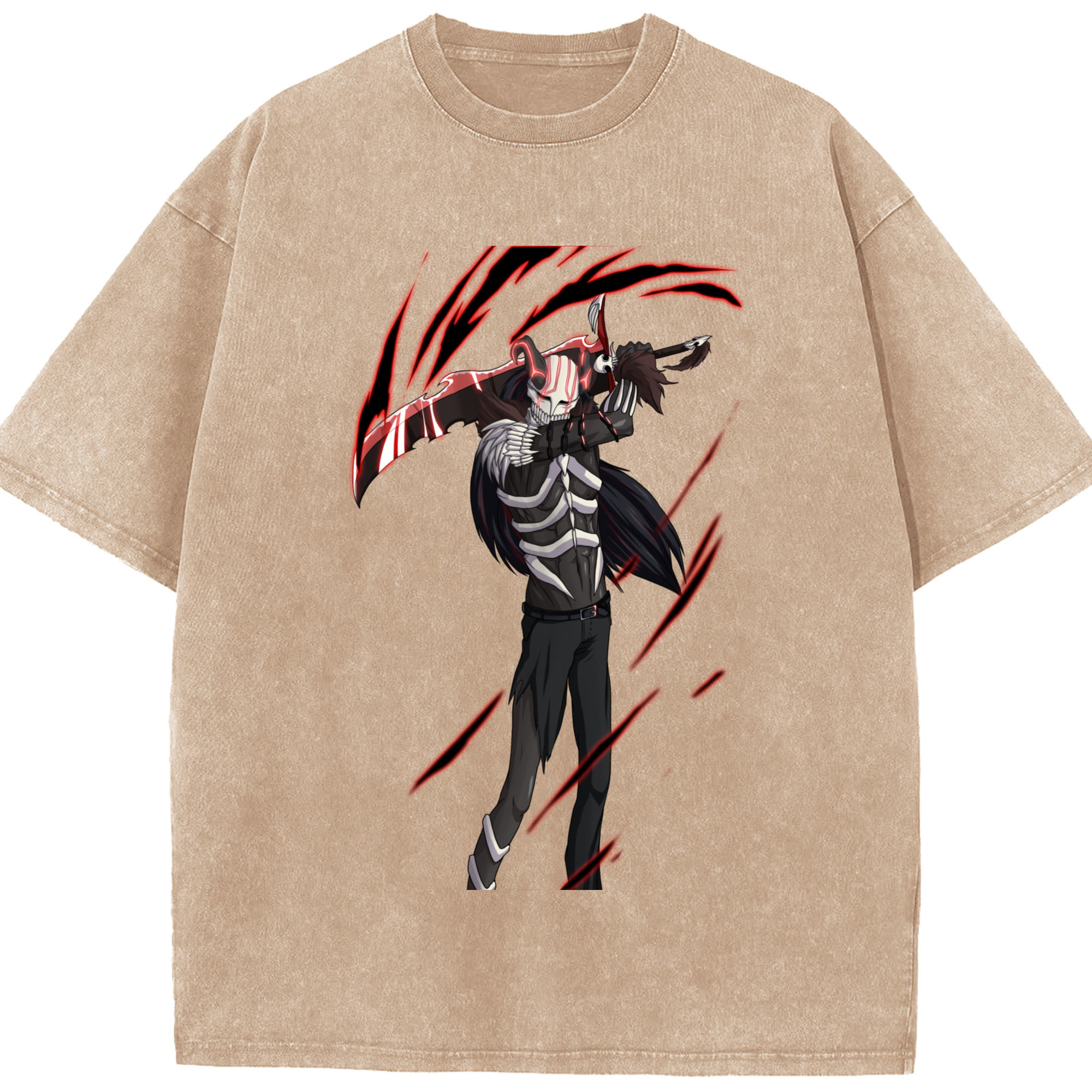 （画像用） ブリーチ 黒崎一護（くろさき いちご）BLEACH Kurosaki Ichigo 綿100% ヴィンテージ風 半袖Tシャツ（フロントプリント）