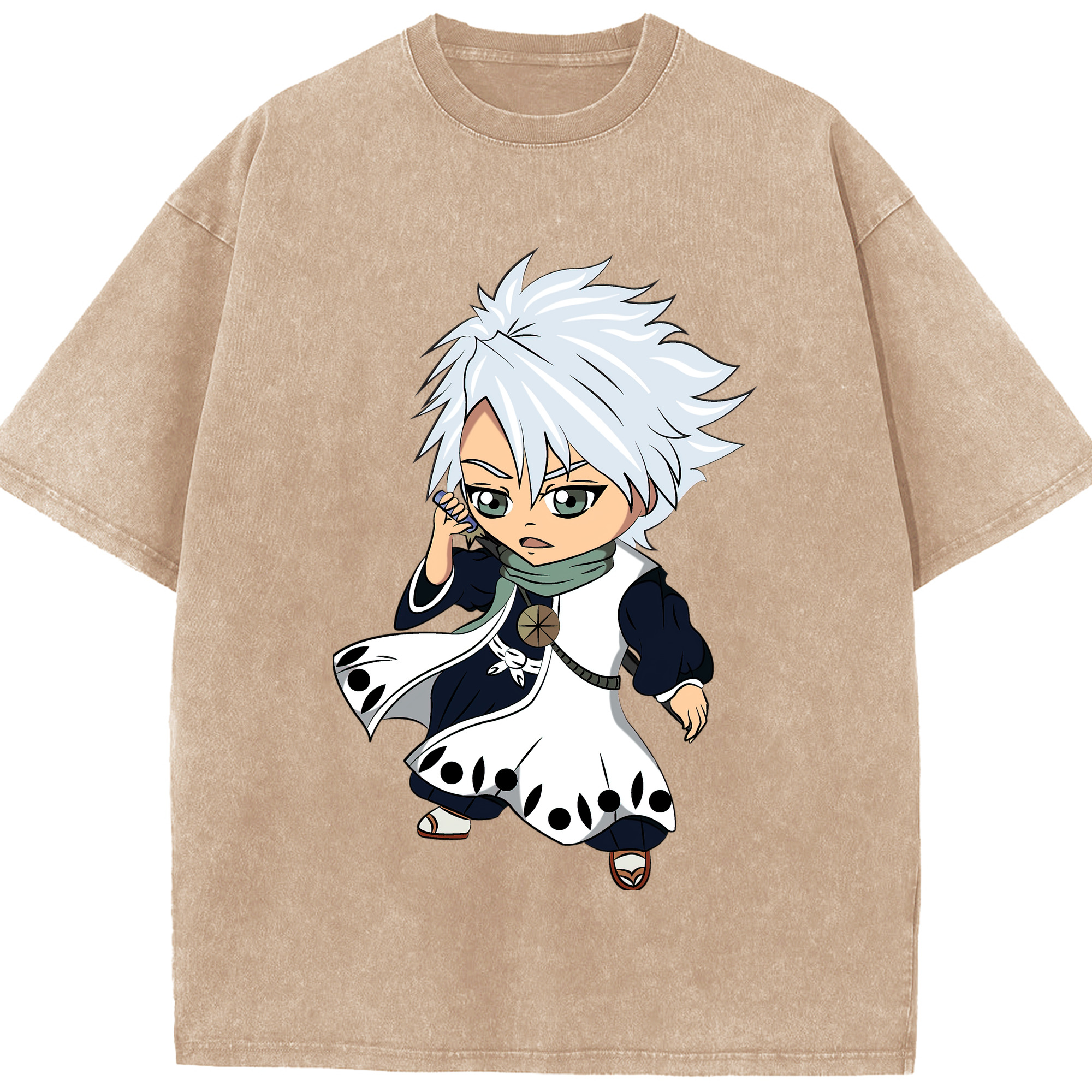 （画像用） ブリーチ 日番谷冬獅郎（ひつがや とうしろう） BLEACH Hitsugaya Toushirou 綿100% ヴィンテージ風 半袖Tシャツ（フロントプリント）