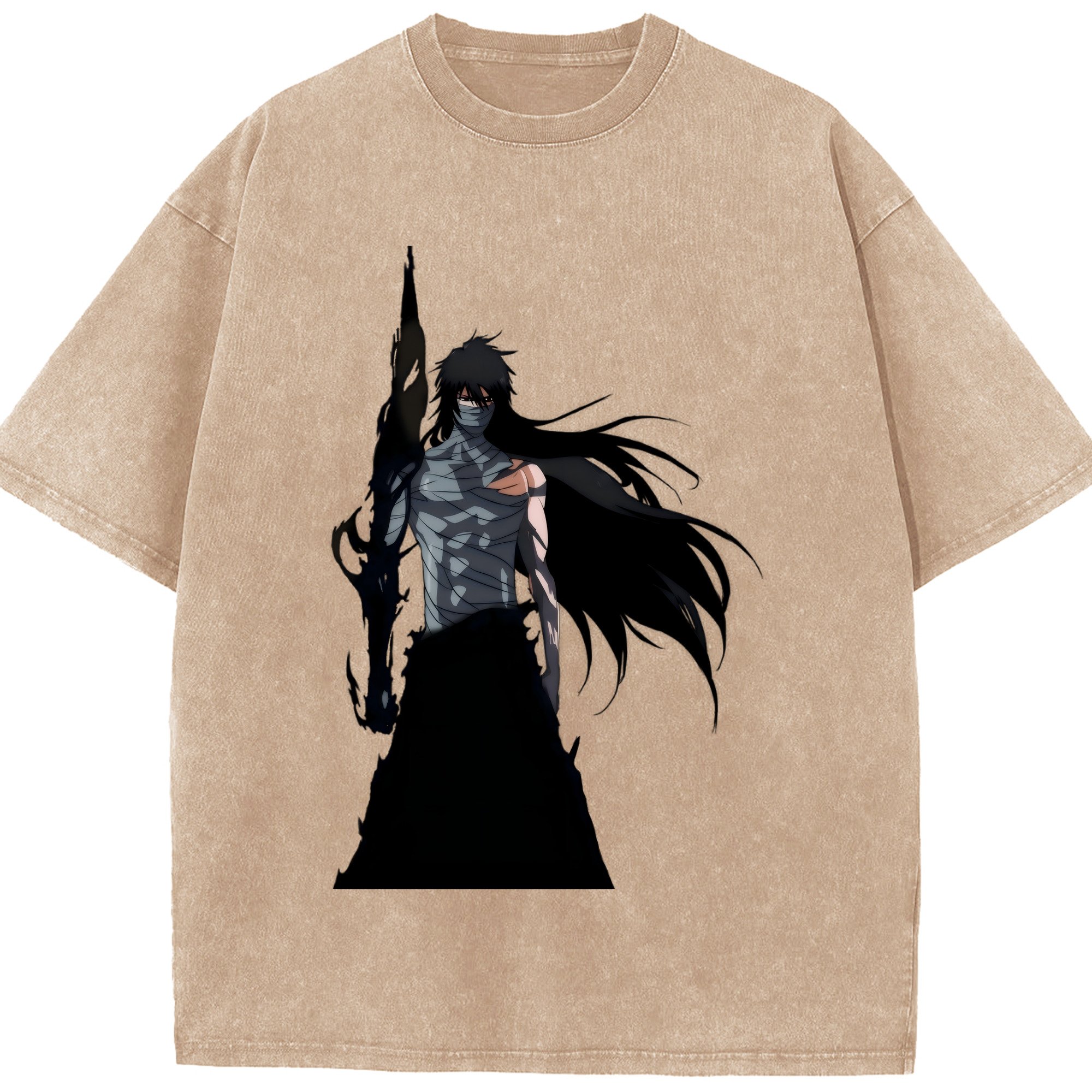 （画像用） ブリーチ 黒崎一護（くろさき いちご）BLEACH Kurosaki Ichigo 綿100% ヴィンテージ風 半袖Tシャツ（フロントプリント）