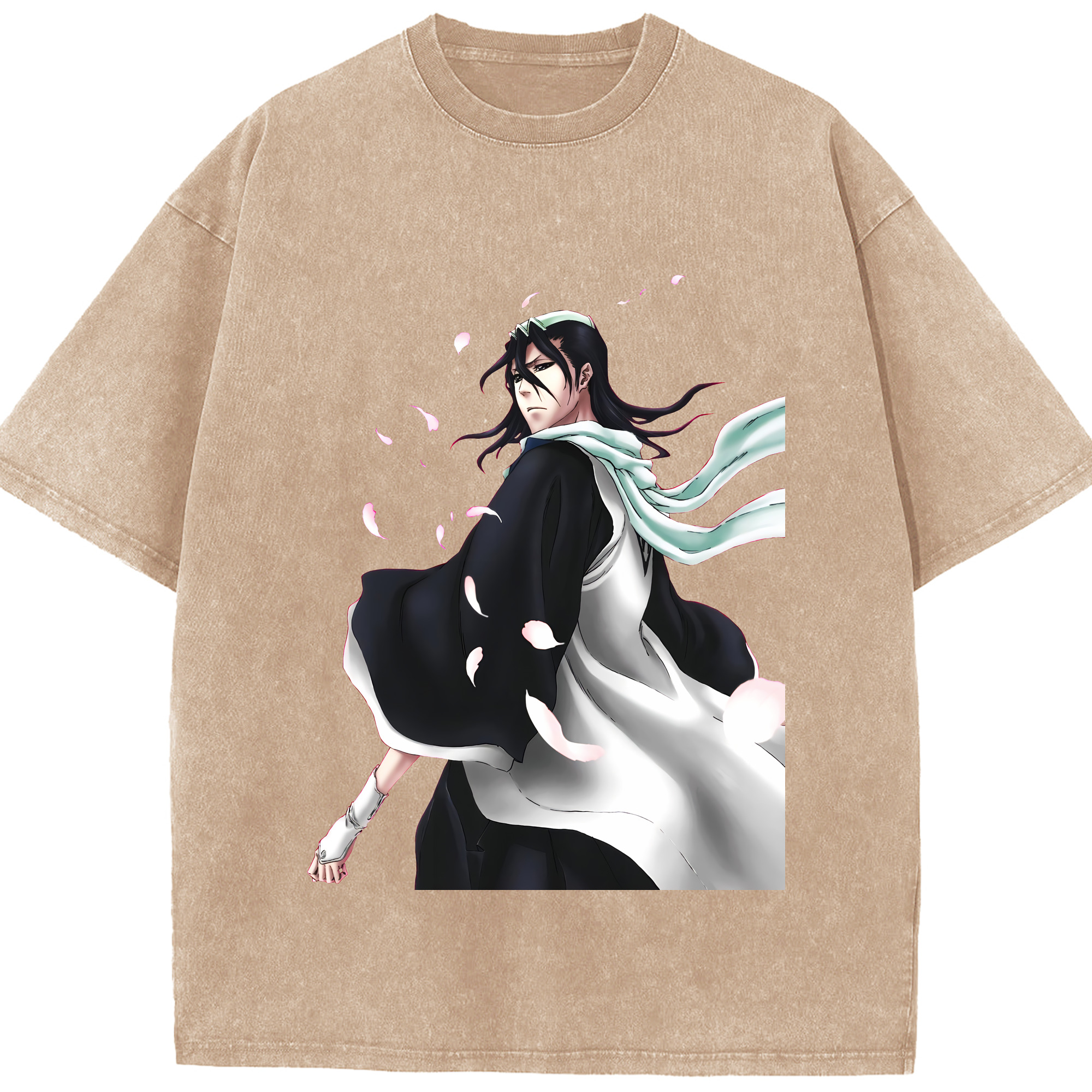 （画像用） ブリーチ くちき びゃくや BLEACH Kuchiki Byakuya 綿100% ヴィンテージ風 半袖Tシャツ（フロントプリント）