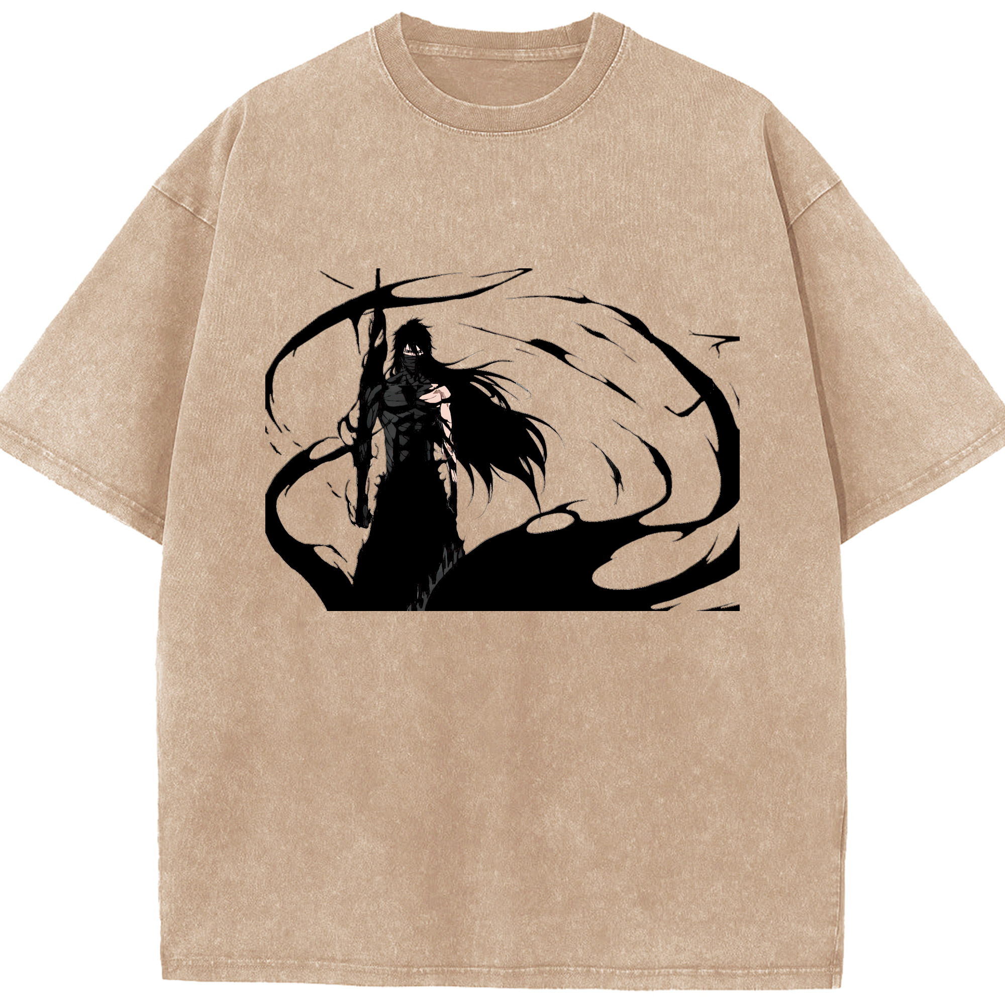 （画像用） ブリーチ 黒崎一護（くろさき いちご）BLEACH Kurosaki Ichigo 綿100% ヴィンテージ風 半袖Tシャツ（フロントプリント）
