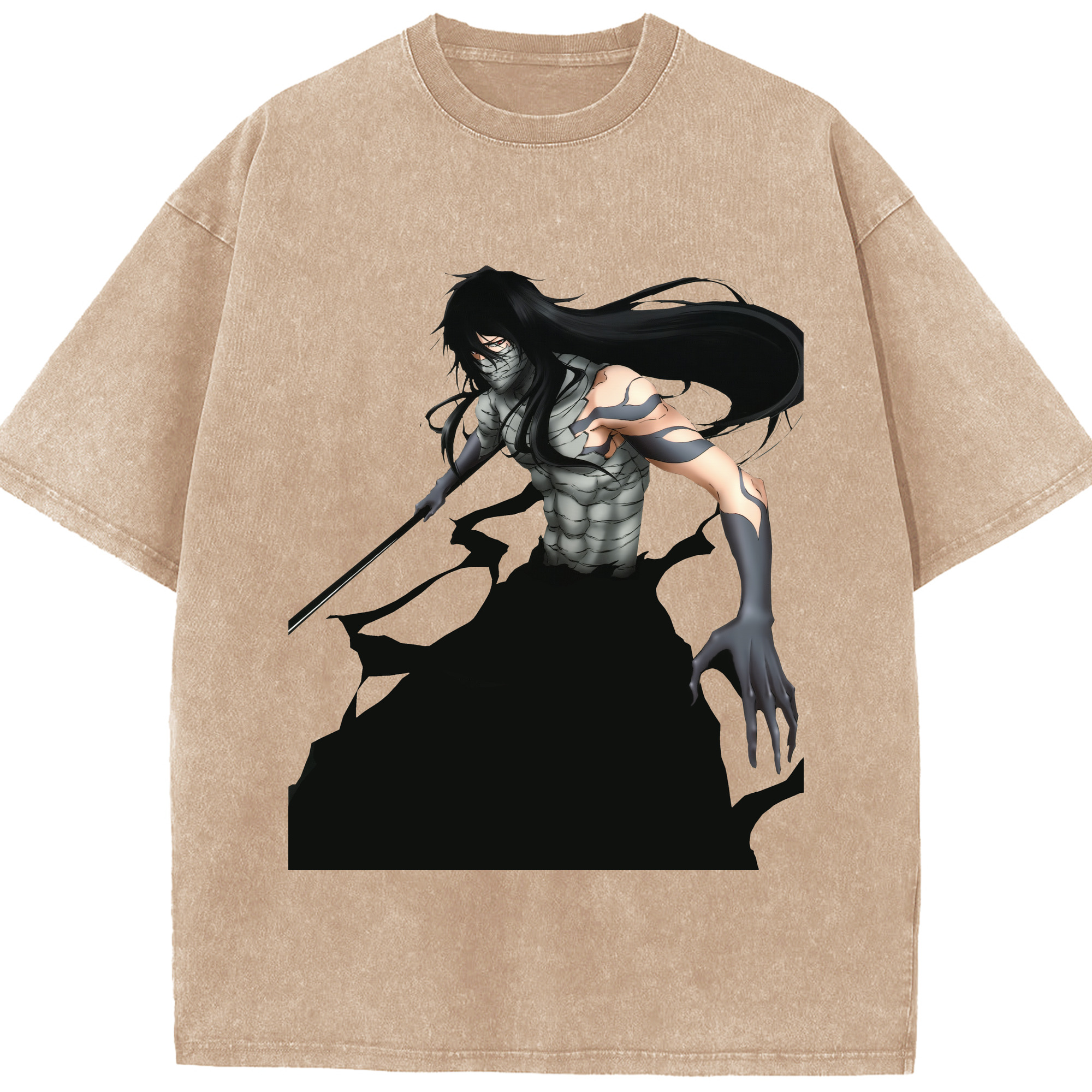 （画像用） ブリーチ 黒崎一護（くろさき いちご）BLEACH Kurosaki Ichigo 綿100% ヴィンテージ風 半袖Tシャツ（フロントプリント）