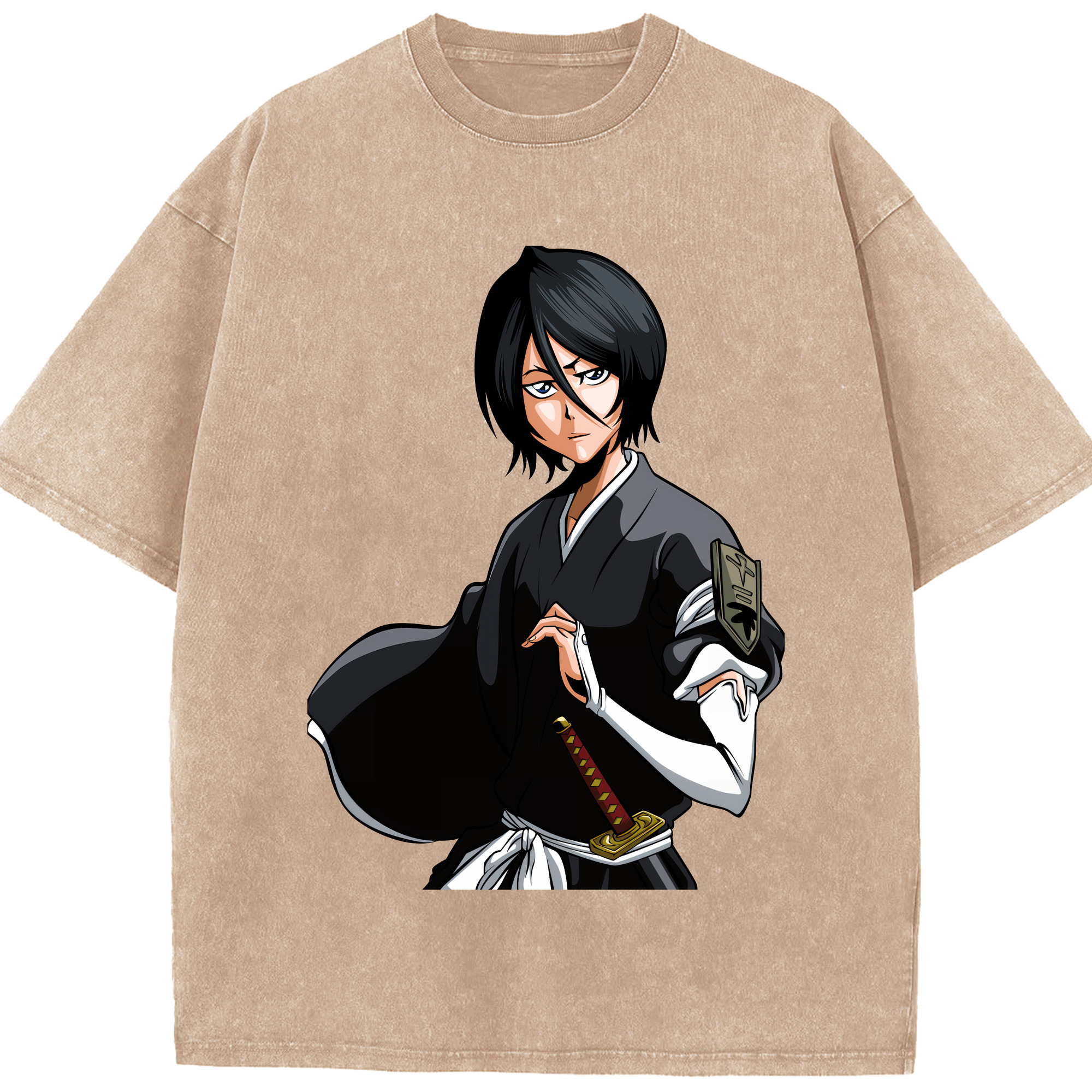 （画像用） ブリーチ 朽木ルキア BLEACH Kuchiki Rukia 綿100% ヴィンテージ風 半袖Tシャツ（フロントプリント）