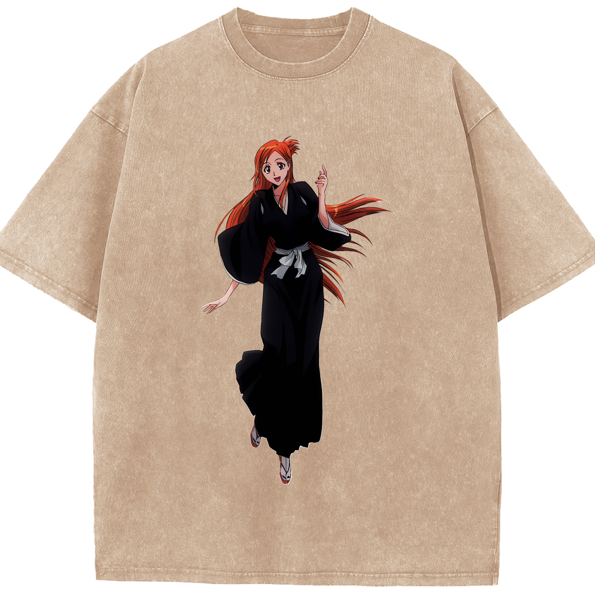 （画像用） ブリーチ 井上織姫（いのうえおりひめ） BLEACH Inoue Orihime 綿100% ヴィンテージ風 半袖Tシャツ（フロントプリント）