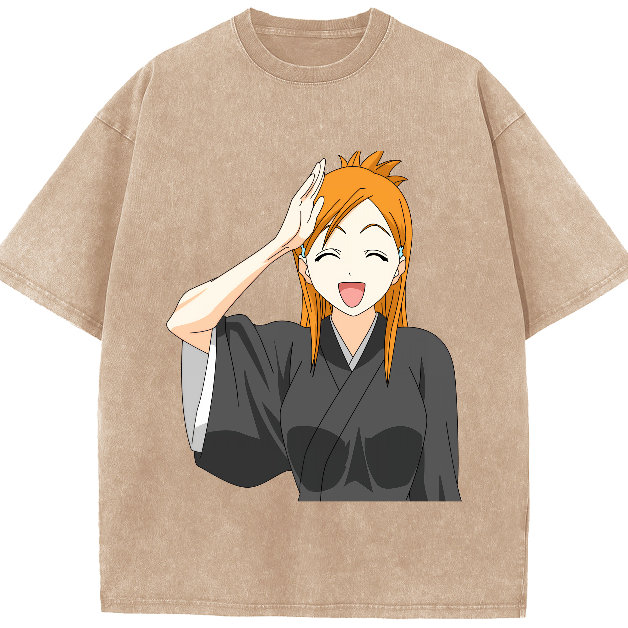 （画像用） ブリーチ 井上織姫（いのうえおりひめ） BLEACH Inoue Orihime 綿100% ヴィンテージ風 半袖Tシャツ（フロントプリント）