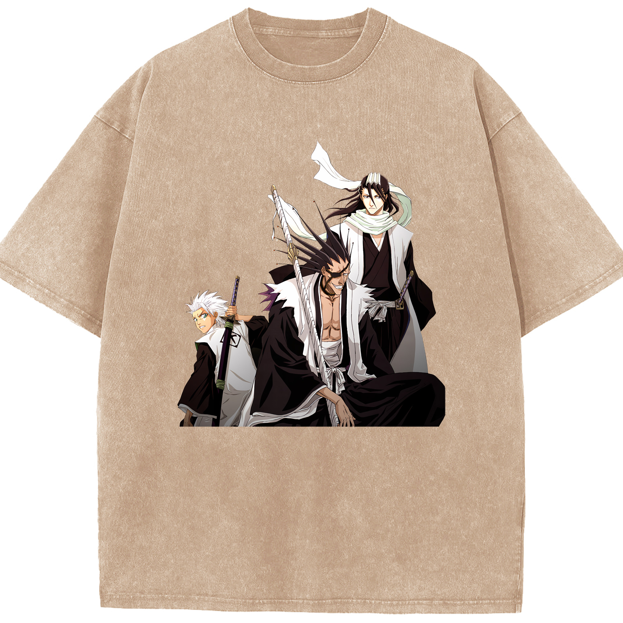 （画像用） ブリーチ ざらき けんぱち BLEACH Zaraki Kenpachi 綿100% ヴィンテージ風 半袖Tシャツ（フロントプリント）