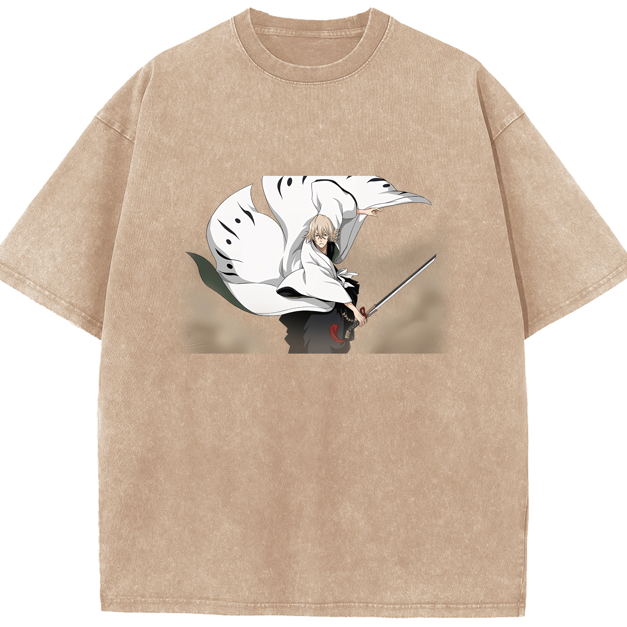 （画像用） "ブリーチ 浦原 喜助（うらはら きすけ） BLEACH Urahara Kisuke " 綿100% ヴィンテージ風 半袖Tシャツ（フロントプリント）