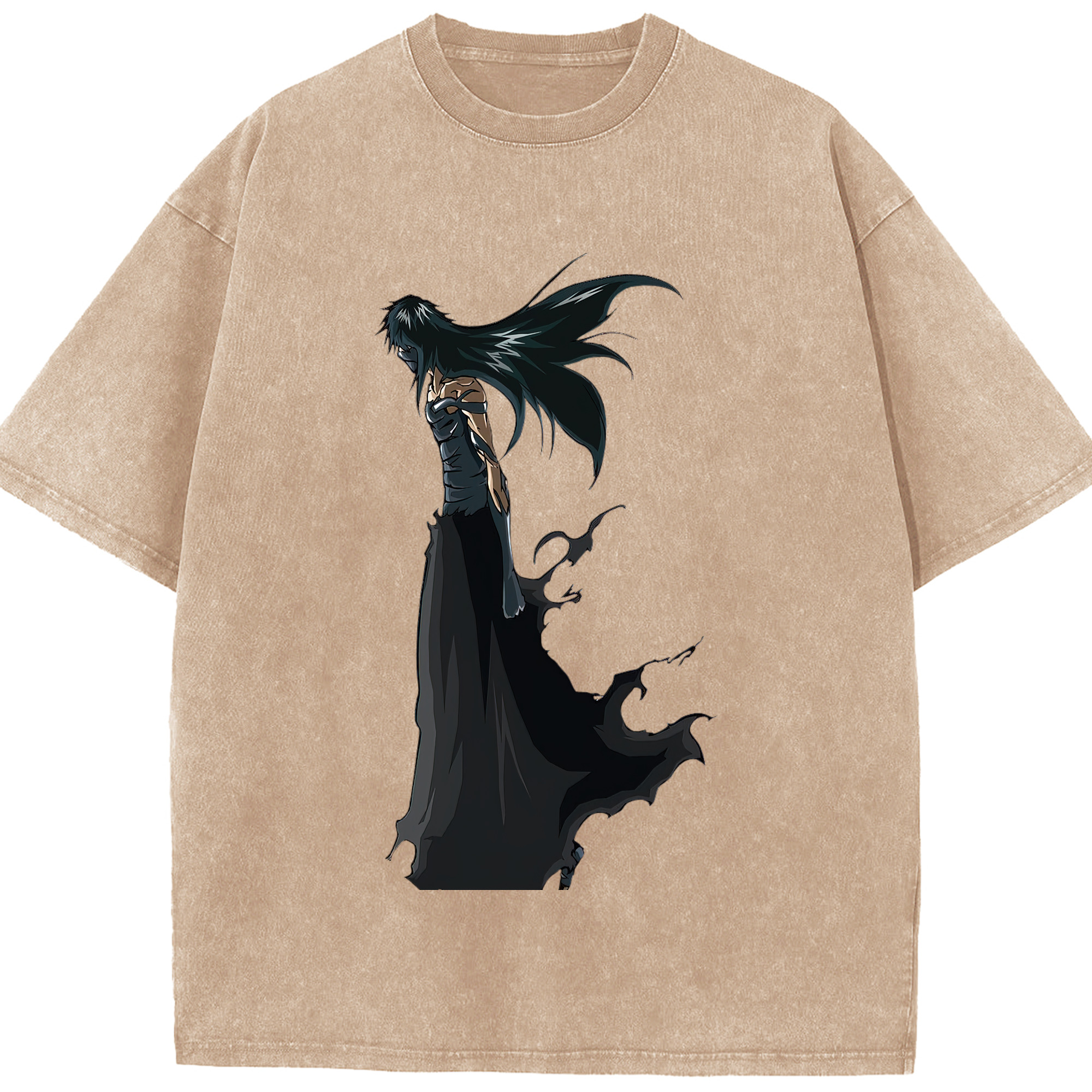 （画像用） ブリーチ 黒崎一護（くろさき いちご）BLEACH Kurosaki Ichigo 綿100% ヴィンテージ風 半袖Tシャツ（フロントプリント）