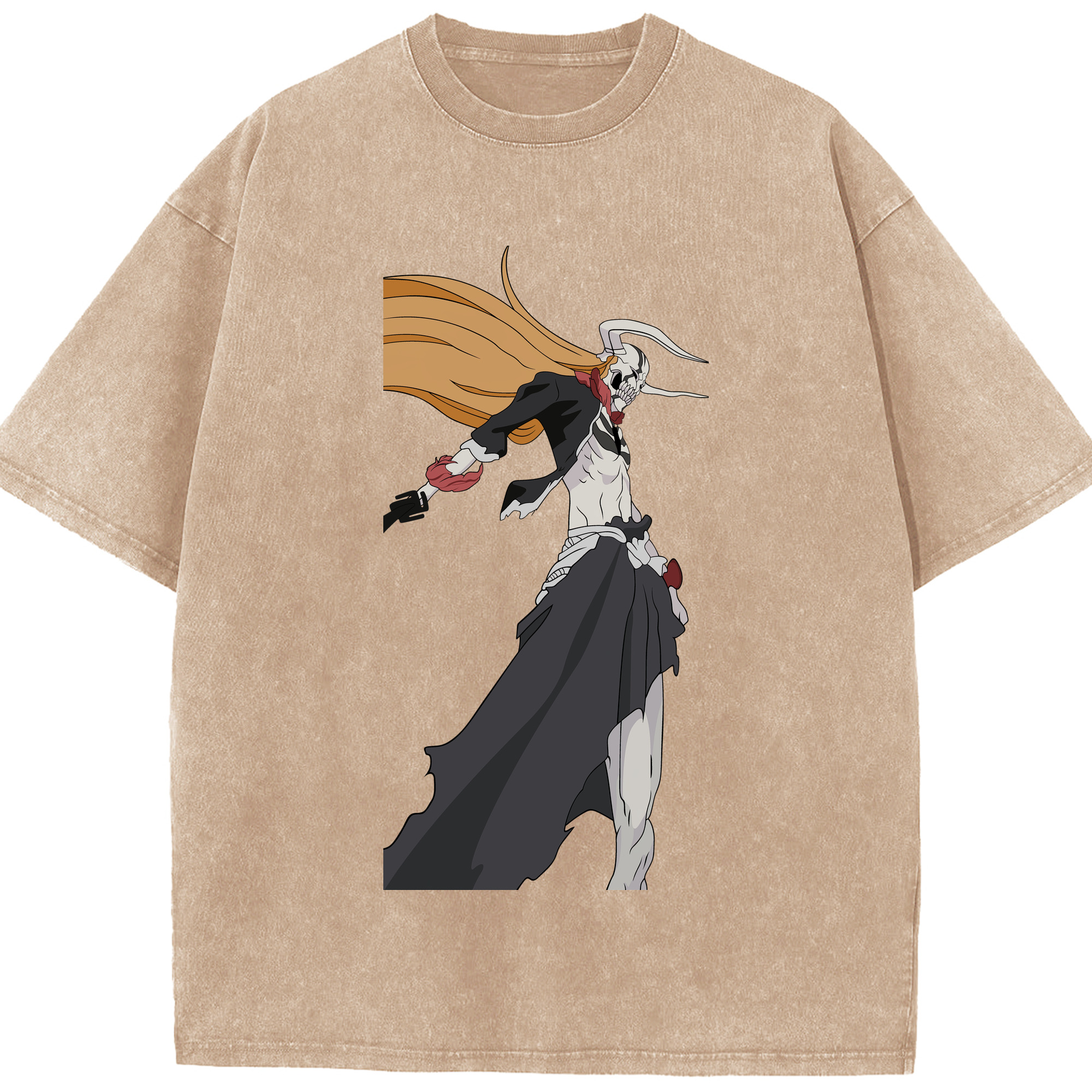 （画像用） ブリーチ 黒崎一護（くろさき いちご）BLEACH Kurosaki Ichigo 綿100% ヴィンテージ風 半袖Tシャツ（フロントプリント）