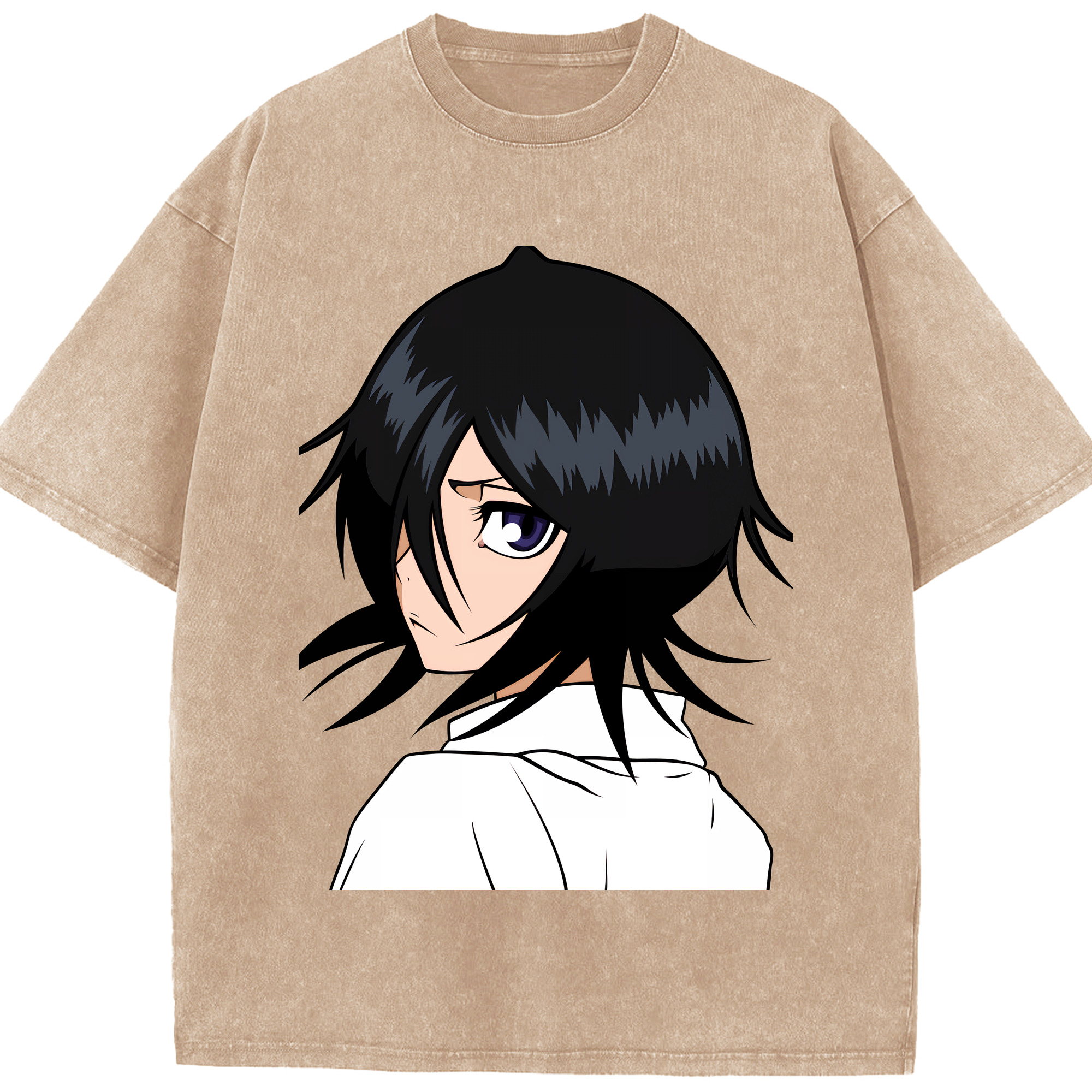 （画像用） ブリーチ 朽木ルキア BLEACH Kuchiki Rukia 綿100% ヴィンテージ風 半袖Tシャツ（フロントプリント）