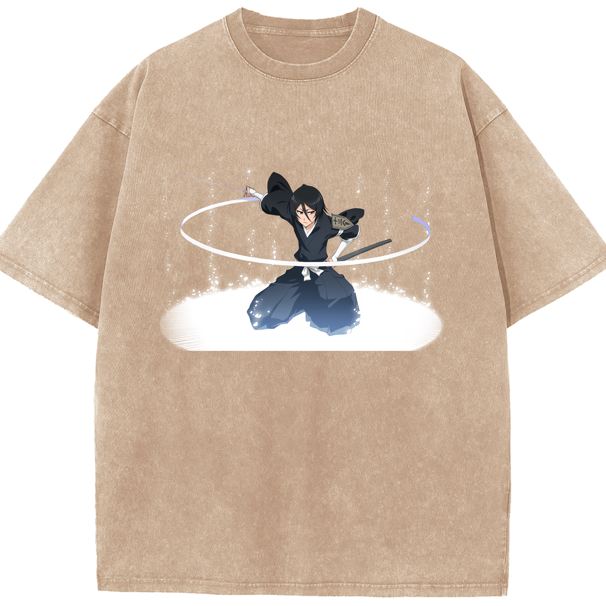 （画像用） ブリーチ 朽木ルキア BLEACH Kuchiki Rukia 綿100% ヴィンテージ風 半袖Tシャツ（フロントプリント）