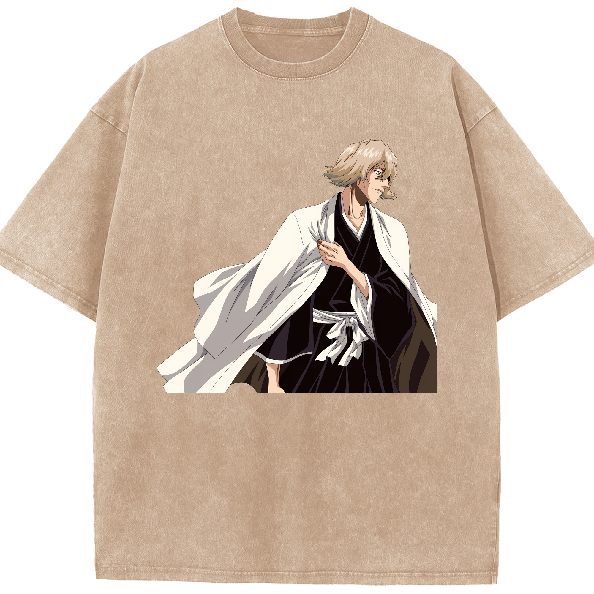 （画像用） "ブリーチ 浦原 喜助（うらはら きすけ） BLEACH Urahara Kisuke " 綿100% ヴィンテージ風 半袖Tシャツ（フロントプリント）
