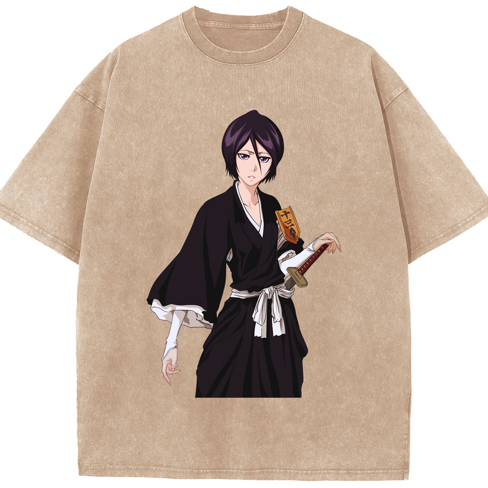 （画像用） ブリーチ 朽木ルキア BLEACH Kuchiki Rukia 綿100% ヴィンテージ風 半袖Tシャツ（フロントプリント）