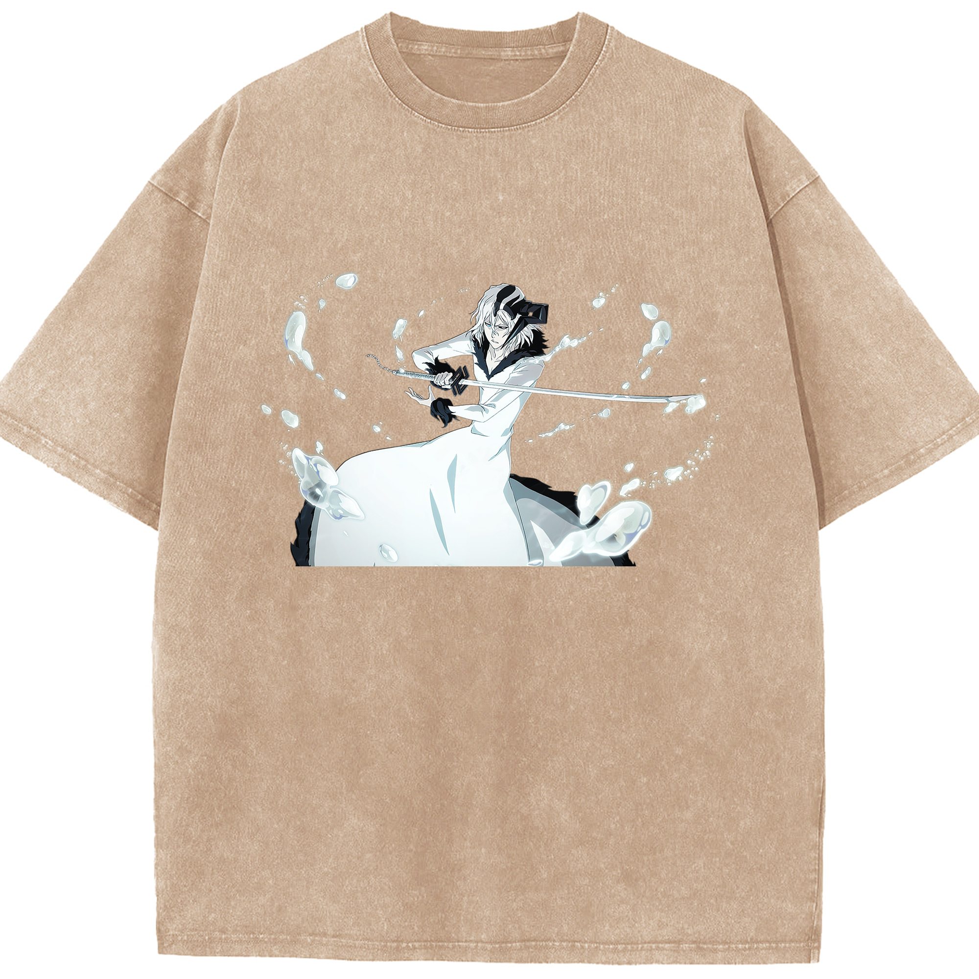 （画像用） ブリーチ 黒崎一護（くろさき いちご）BLEACH Kurosaki Ichigo 綿100% ヴィンテージ風 半袖Tシャツ（フロントプリント）