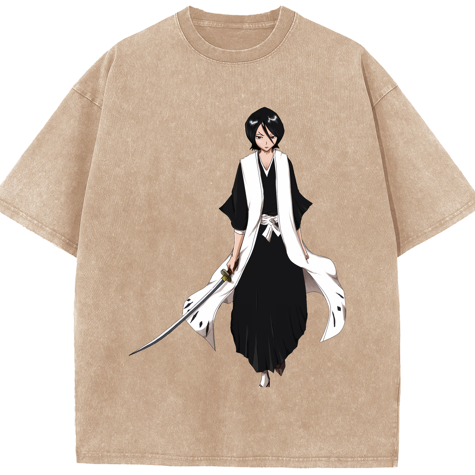 （画像用） ブリーチ 朽木ルキア BLEACH Kuchiki Rukia 綿100% ヴィンテージ風 半袖Tシャツ（フロントプリント）