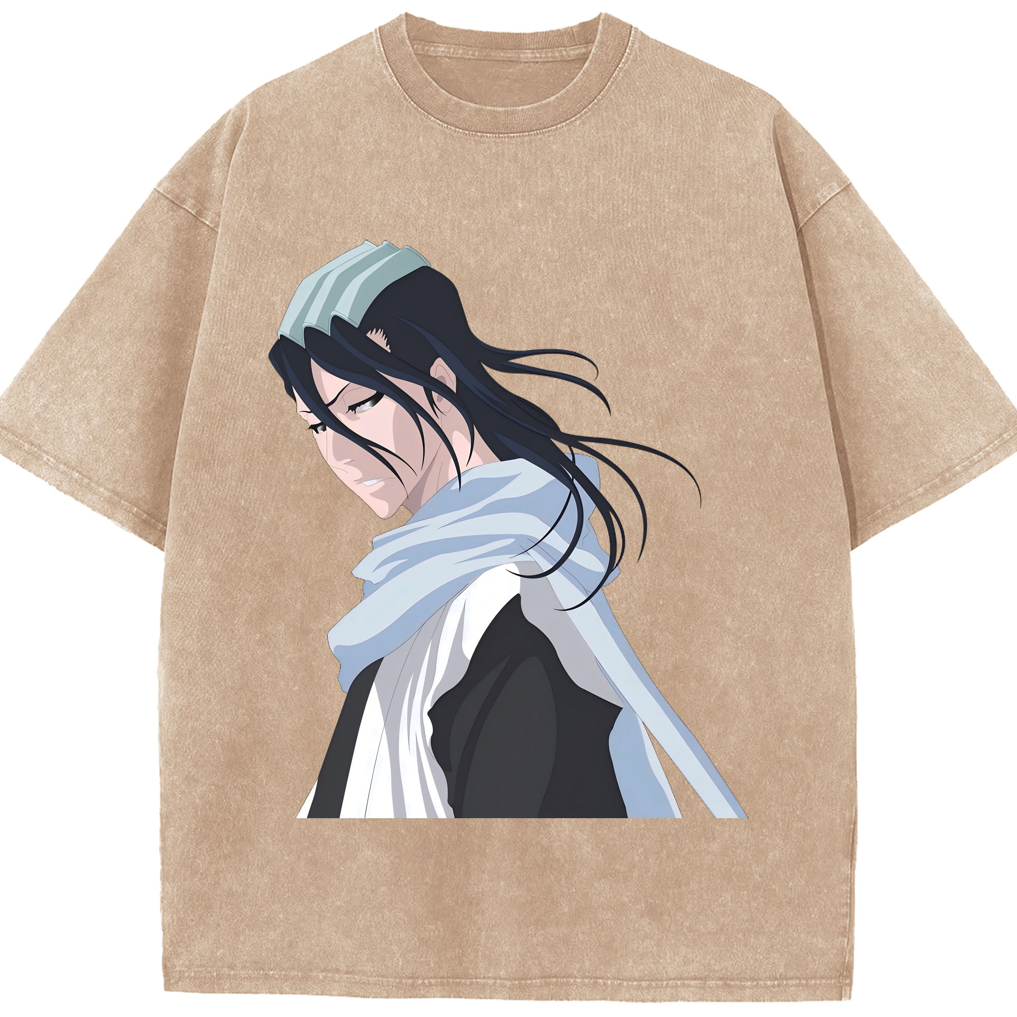 （画像用） ブリーチ くちき びゃくや BLEACH Kuchiki Byakuya 綿100% ヴィンテージ風 半袖Tシャツ（フロントプリント）