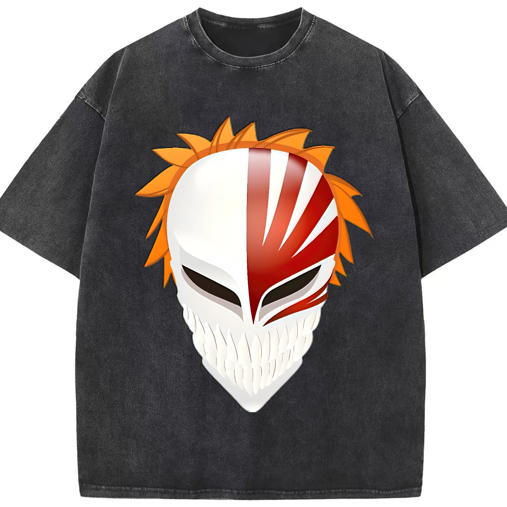 （画像用） ブリーチ 黒崎一護（くろさき いちご）BLEACH Kurosaki Ichigo 綿100% ヴィンテージ風 半袖Tシャツ（フロントプリント）