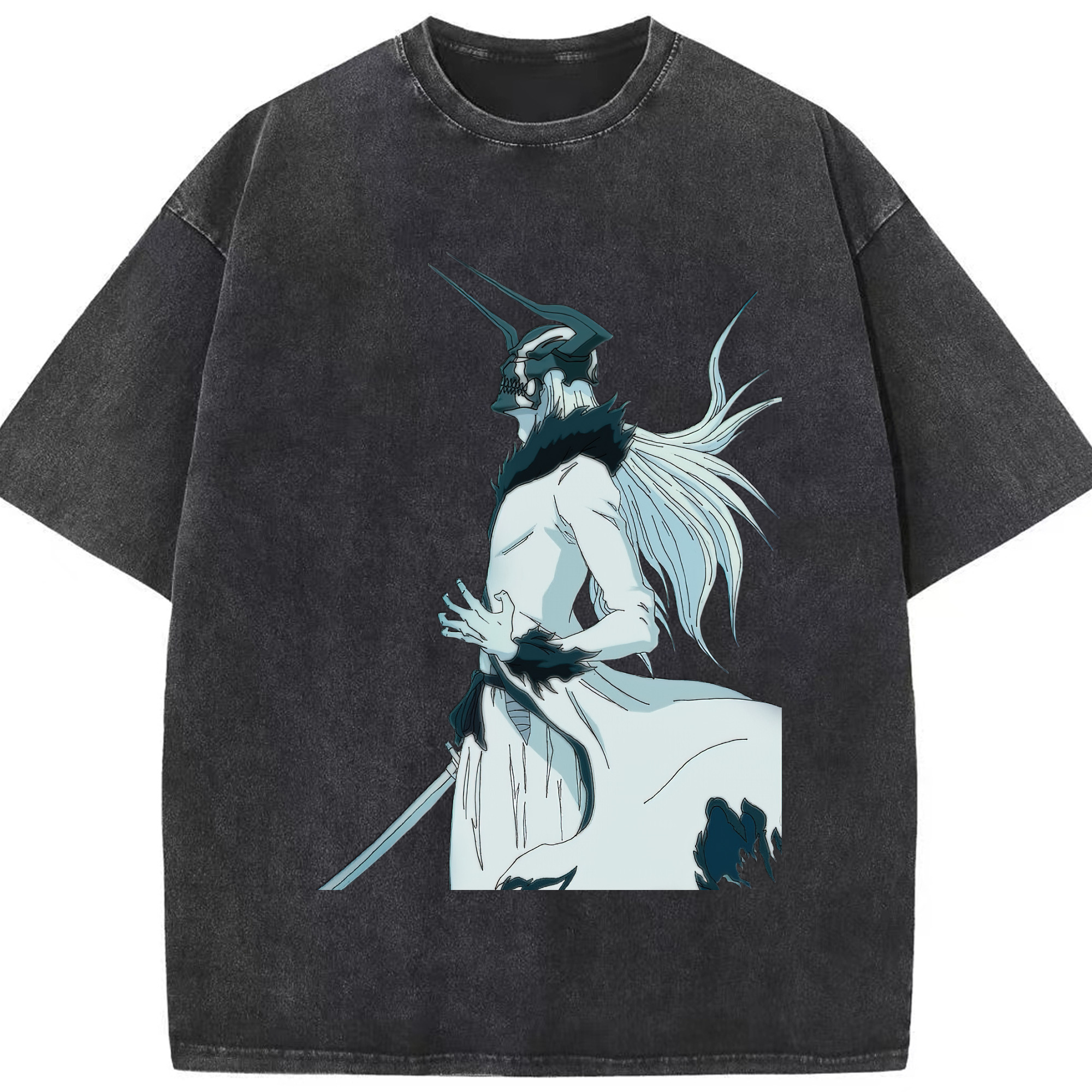 （画像用） ブリーチ 黒崎一護（くろさき いちご）BLEACH Kurosaki Ichigo 綿100% ヴィンテージ風 半袖Tシャツ（フロントプリント）