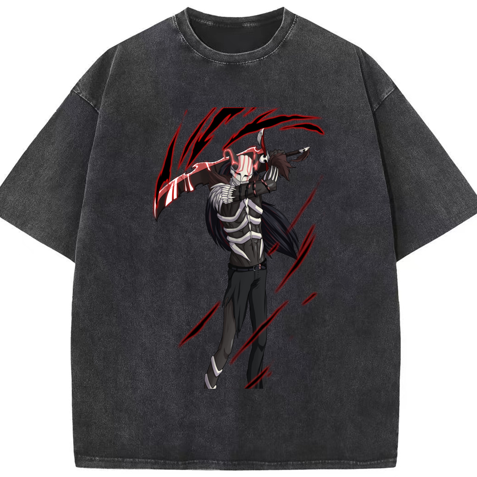 （画像用） ブリーチ 黒崎一護（くろさき いちご）BLEACH Kurosaki Ichigo 綿100% ヴィンテージ風 半袖Tシャツ（フロントプリント）
