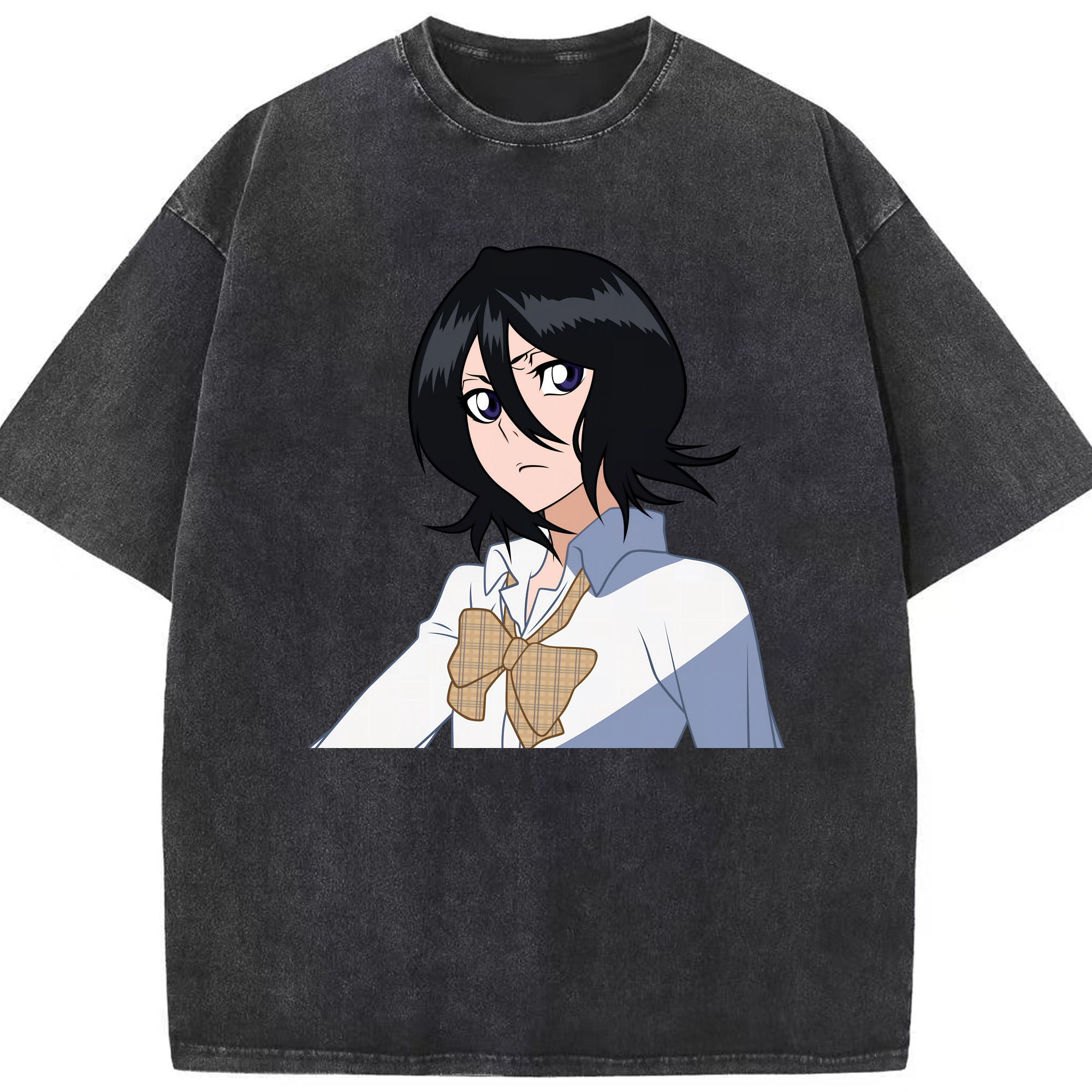 （画像用） ブリーチ 朽木ルキア BLEACH Kuchiki Rukia 綿100% ヴィンテージ風 半袖Tシャツ（フロントプリント）