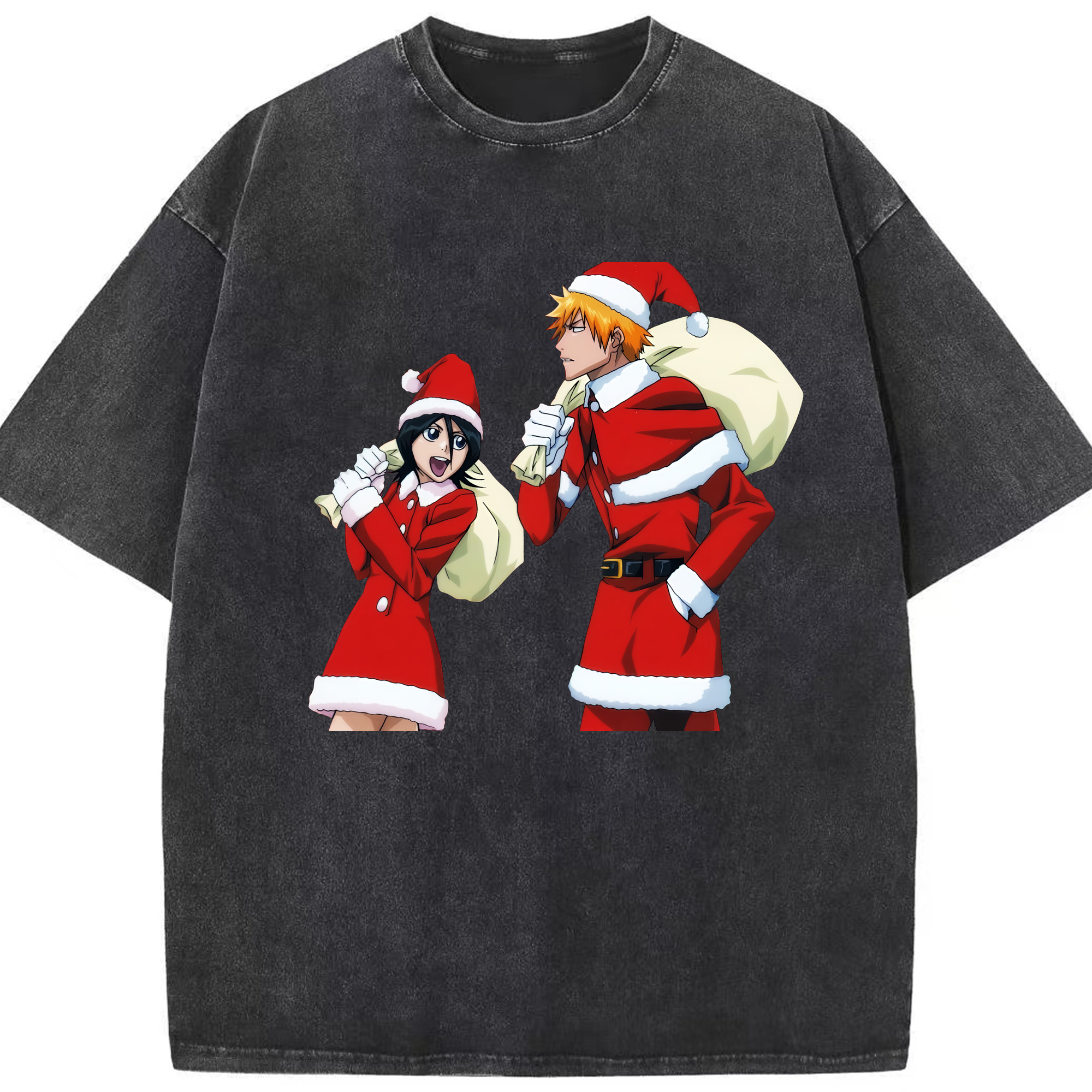 （画像用） ブリーチ 朽木ルキア BLEACH Kuchiki Rukia 綿100% ヴィンテージ風 半袖Tシャツ（フロントプリント）