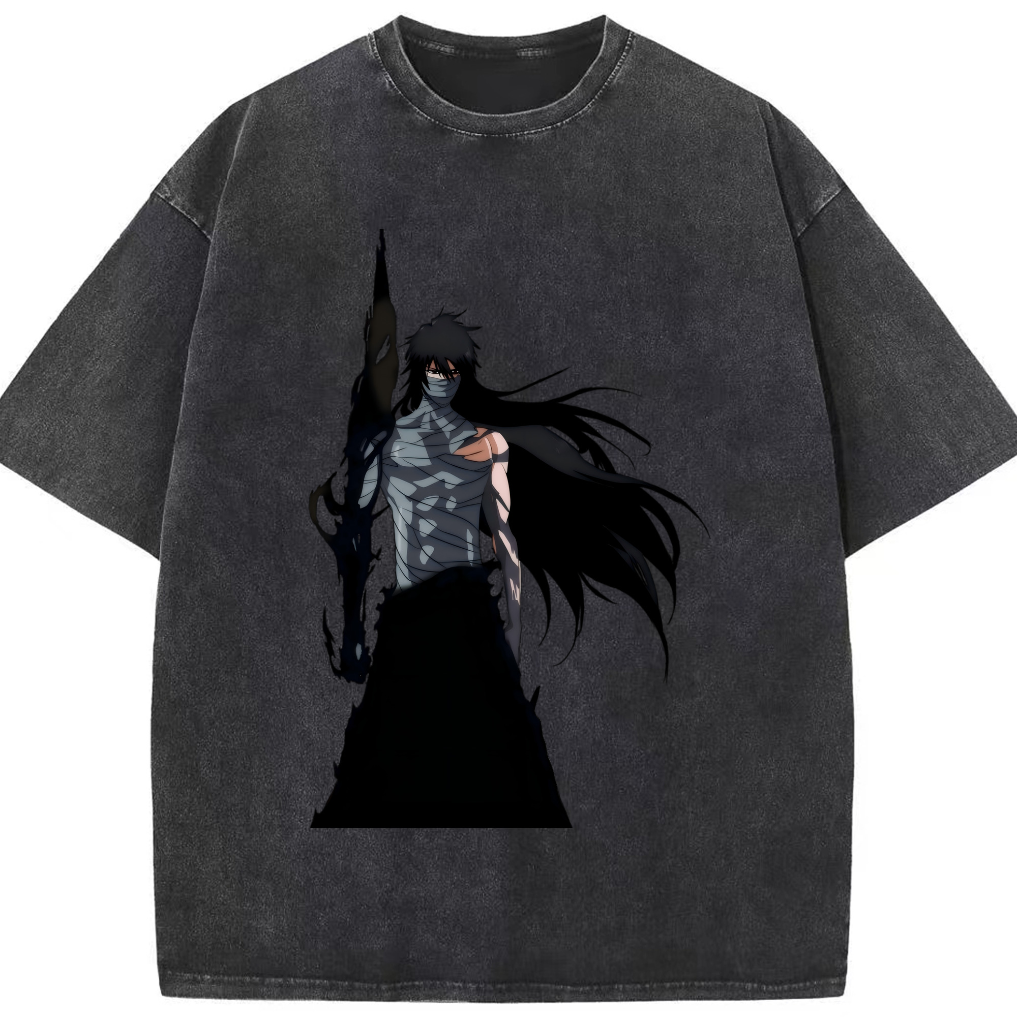 （画像用） ブリーチ 黒崎一護（くろさき いちご）BLEACH Kurosaki Ichigo 綿100% ヴィンテージ風 半袖Tシャツ（フロントプリント）