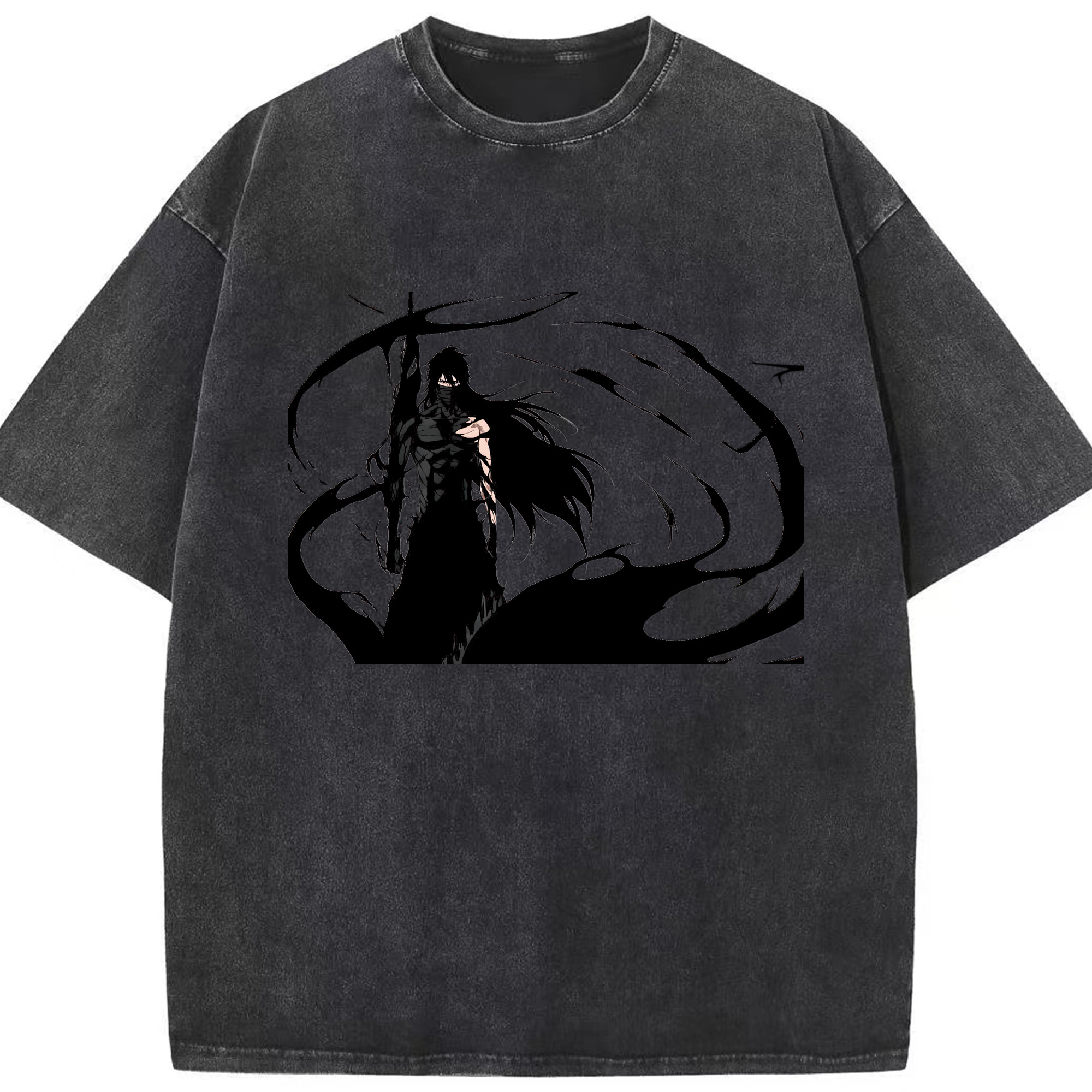 （画像用） ブリーチ 黒崎一護（くろさき いちご）BLEACH Kurosaki Ichigo 綿100% ヴィンテージ風 半袖Tシャツ（フロントプリント）
