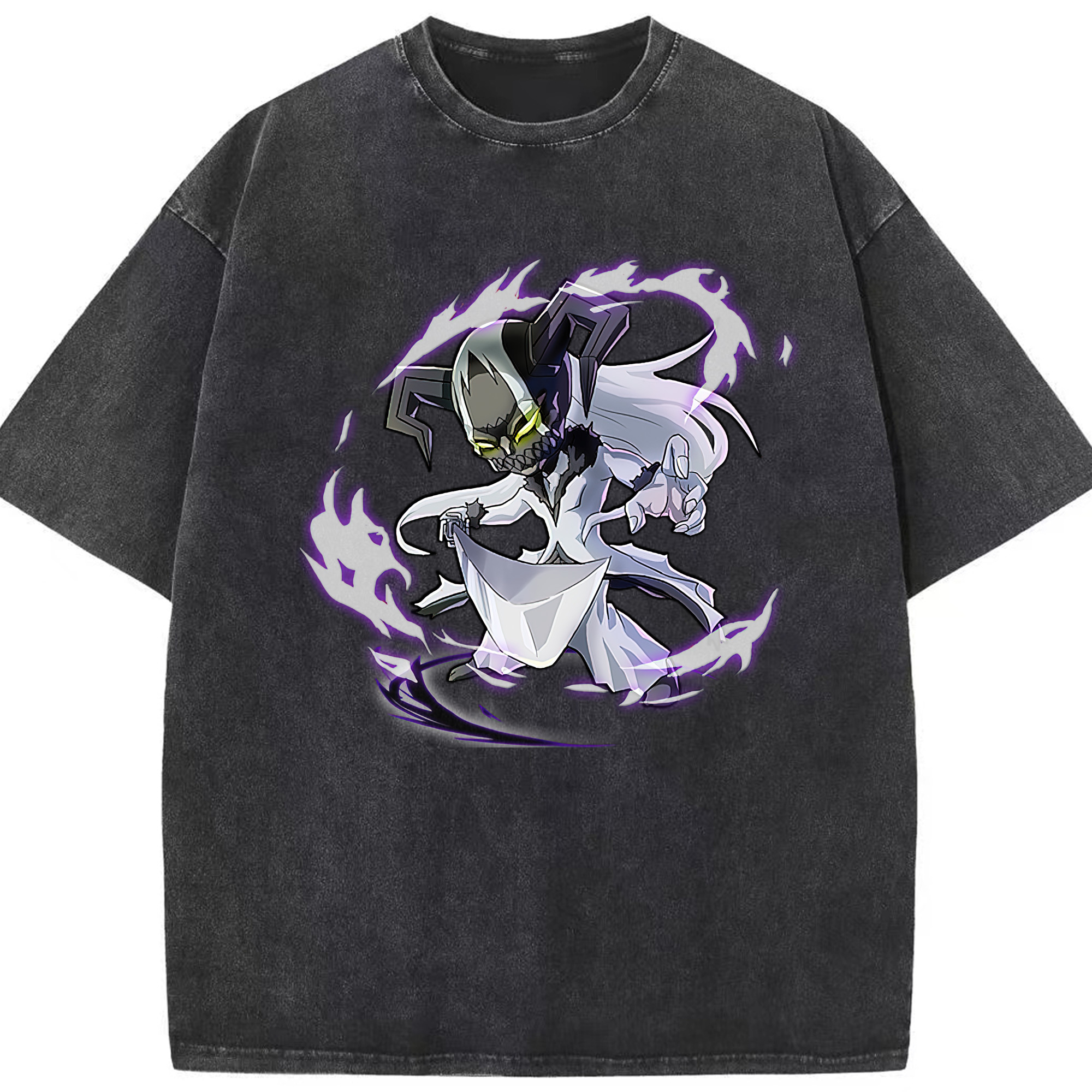 （画像用） ブリーチ 黒崎一護（くろさき いちご）BLEACH Kurosaki Ichigo 綿100% ヴィンテージ風 半袖Tシャツ（フロントプリント）