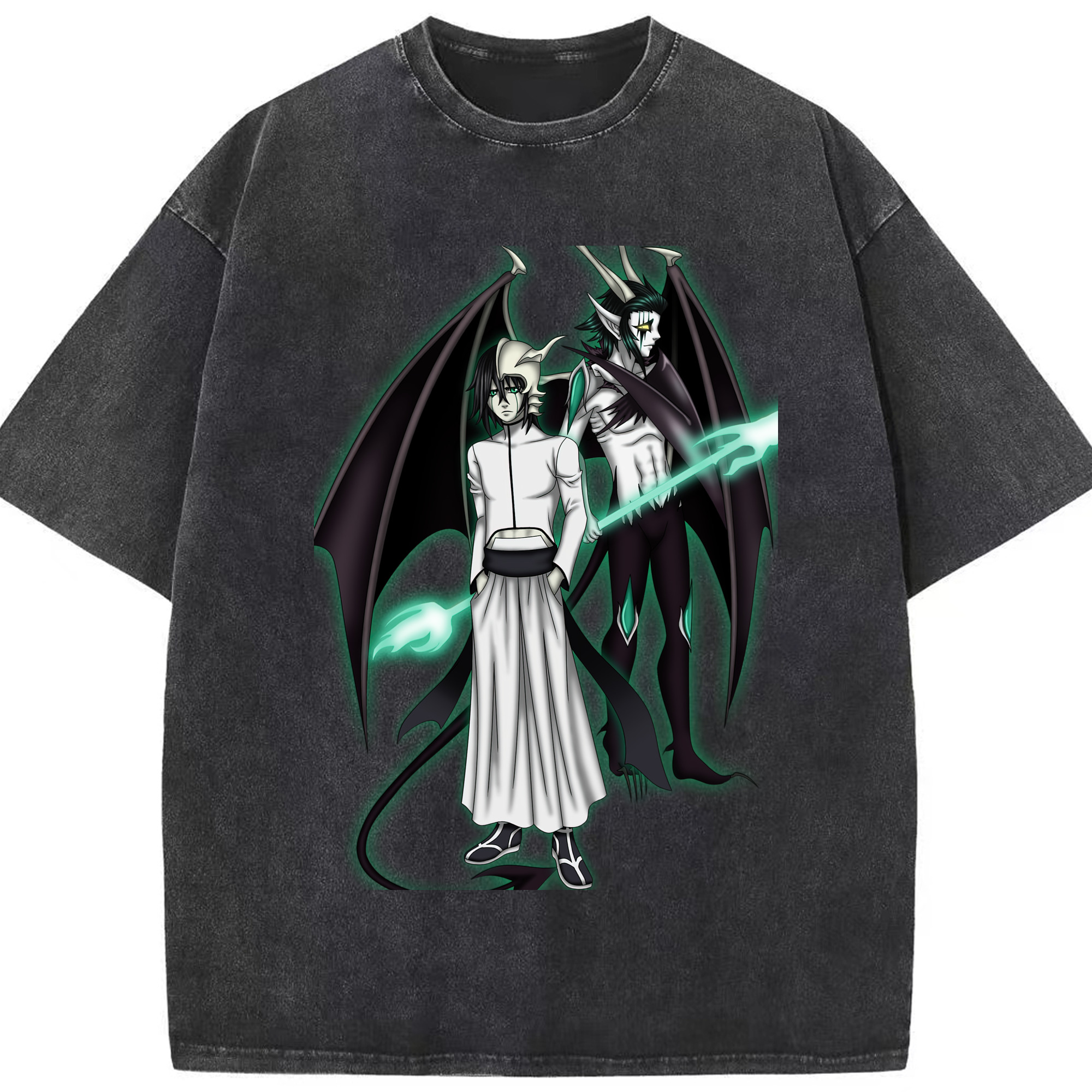 （画像用） ブリーチ ウルキオラ·シファー BLEACH Ulquiorra cifer 綿100% ヴィンテージ風 半袖Tシャツ（フロントプリント）