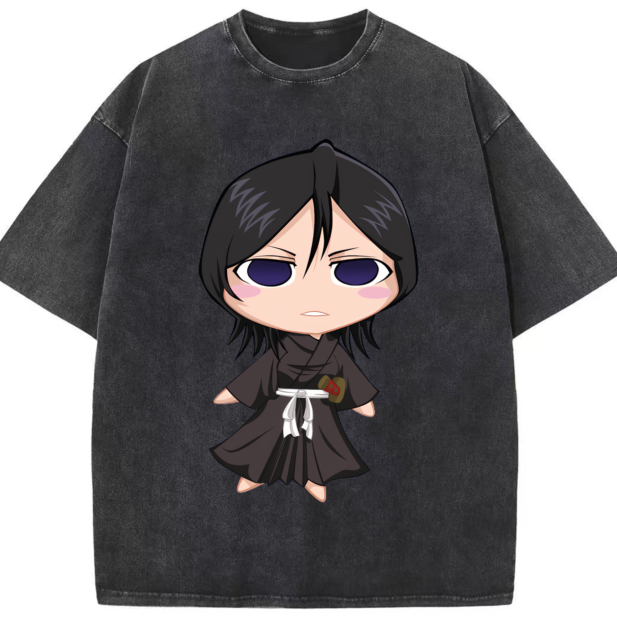 （画像用） ブリーチ 朽木ルキア BLEACH Kuchiki Rukia 綿100% ヴィンテージ風 半袖Tシャツ（フロントプリント）