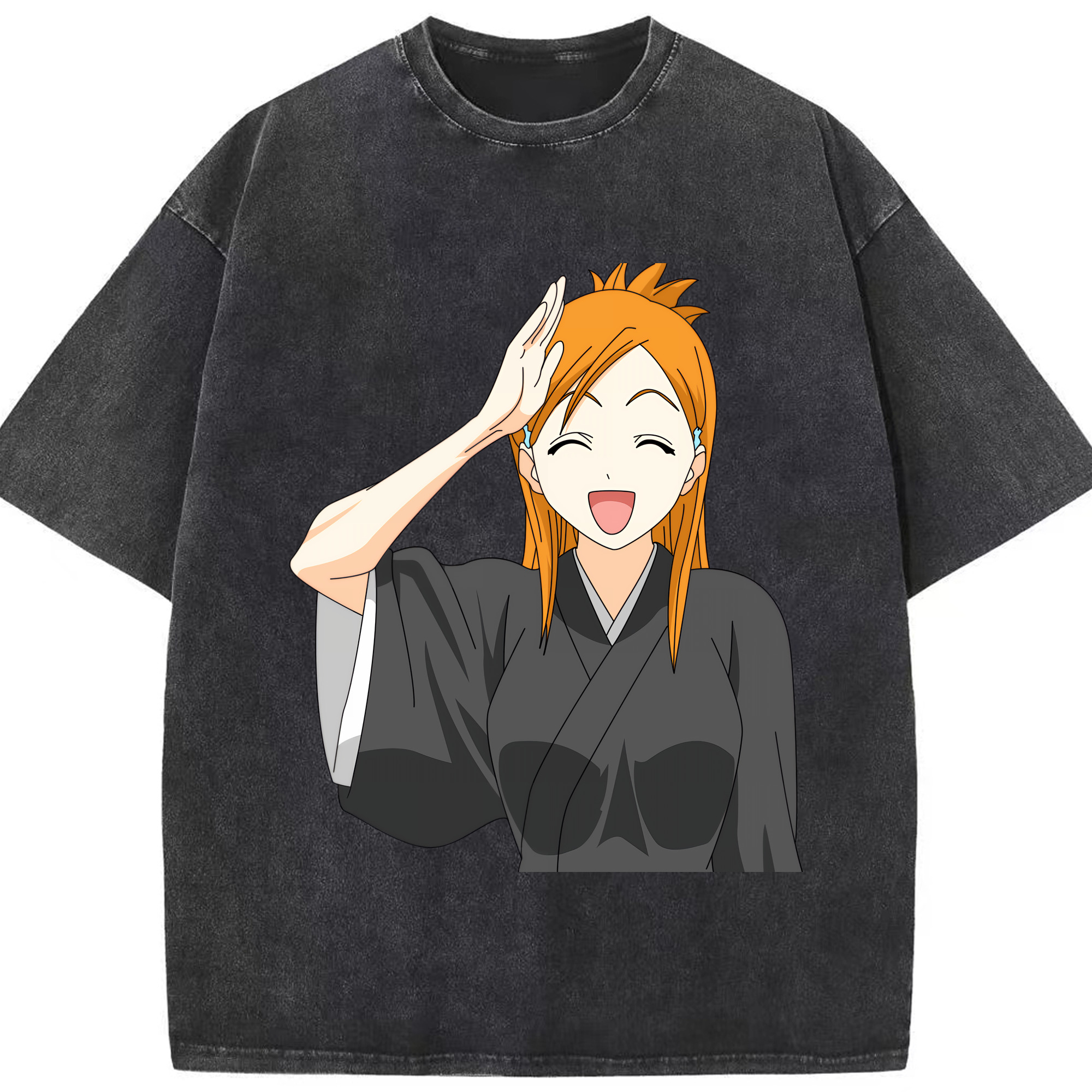（画像用） ブリーチ 井上織姫（いのうえおりひめ） BLEACH Inoue Orihime 綿100% ヴィンテージ風 半袖Tシャツ（フロントプリント）