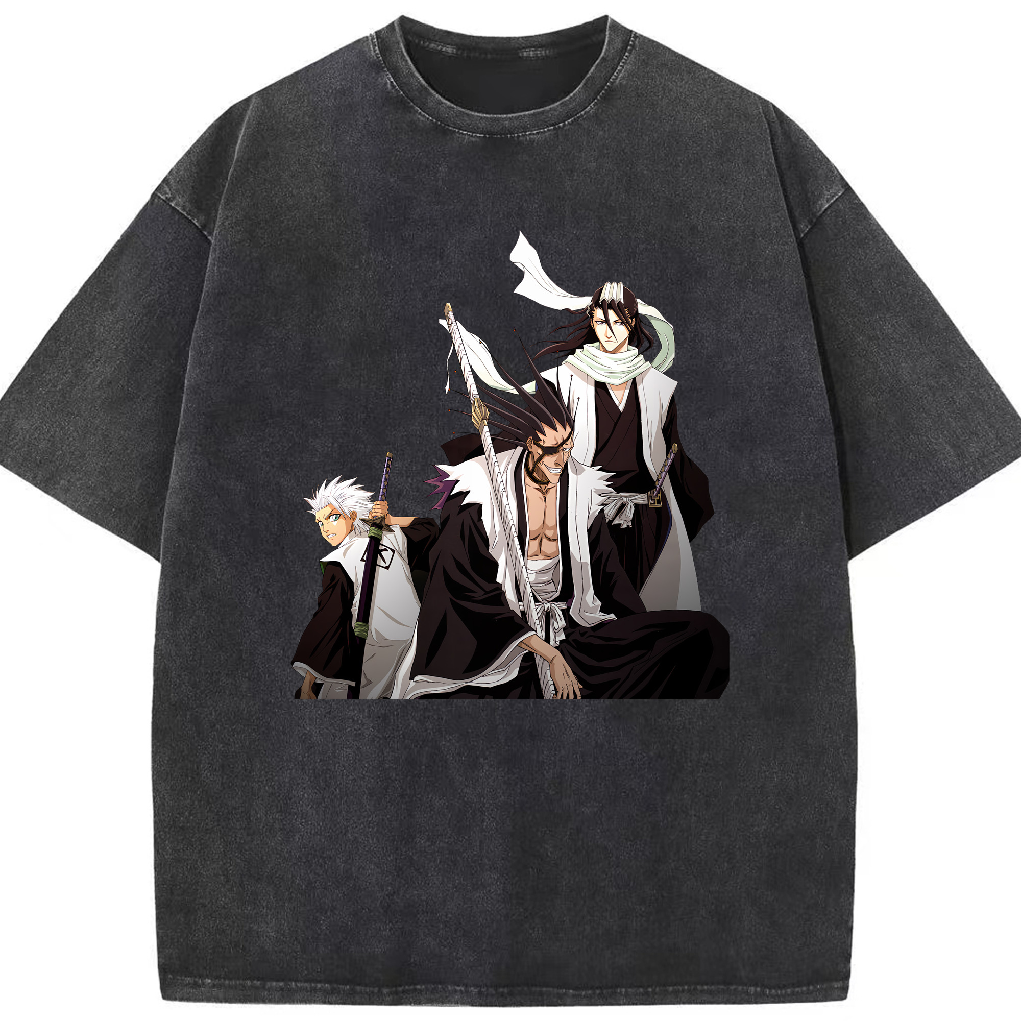 （画像用） ブリーチ ざらき けんぱち BLEACH Zaraki Kenpachi 綿100% ヴィンテージ風 半袖Tシャツ（フロントプリント）
