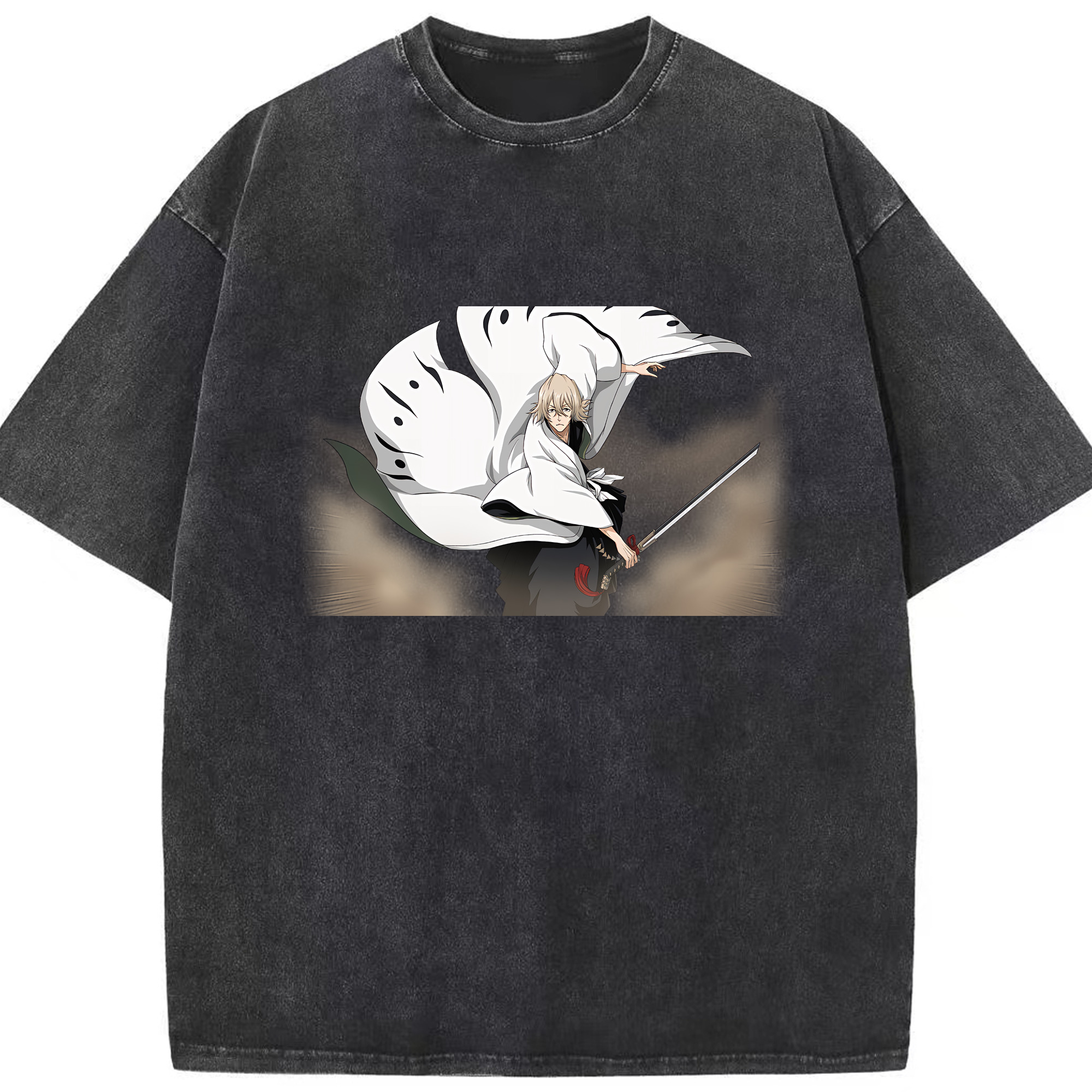 （画像用） "ブリーチ 浦原 喜助（うらはら きすけ） BLEACH Urahara Kisuke " 綿100% ヴィンテージ風 半袖Tシャツ（フロントプリント）