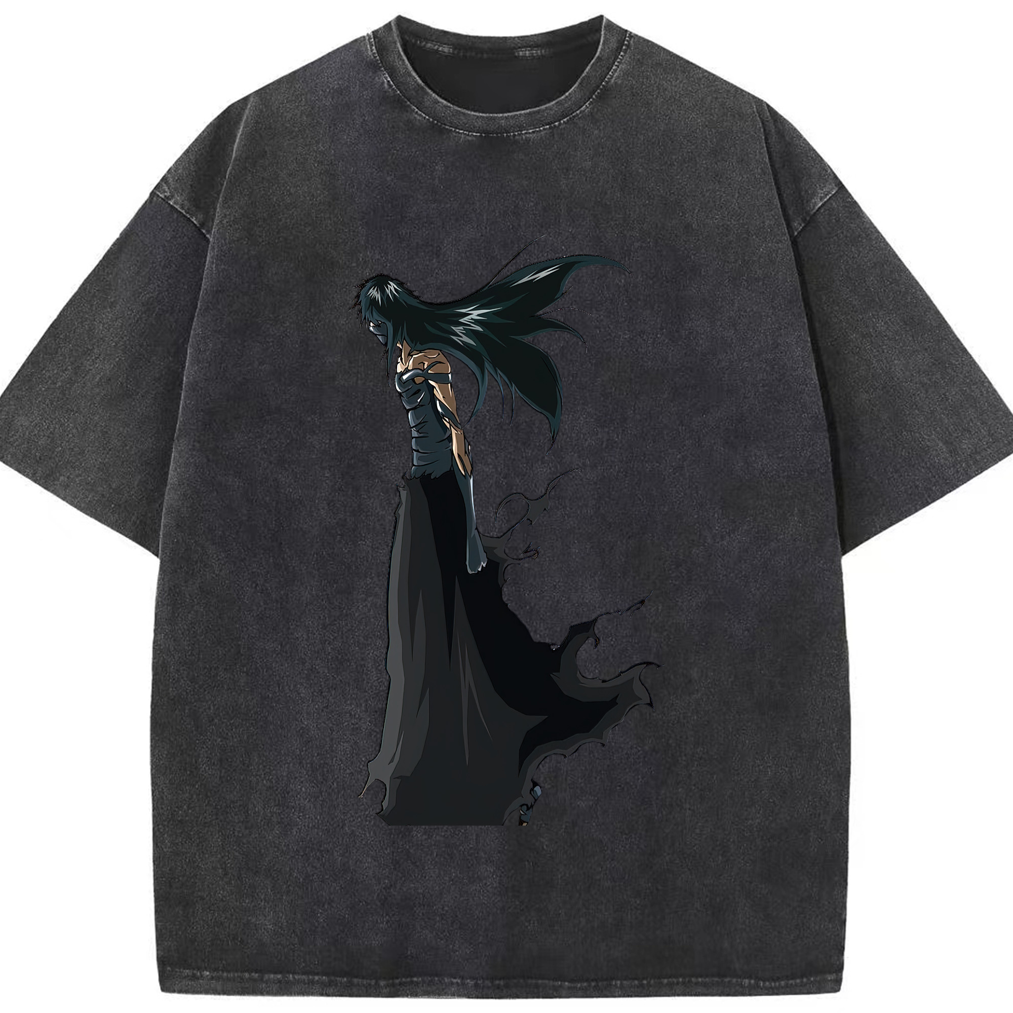 （画像用） ブリーチ 黒崎一護（くろさき いちご）BLEACH Kurosaki Ichigo 綿100% ヴィンテージ風 半袖Tシャツ（フロントプリント）