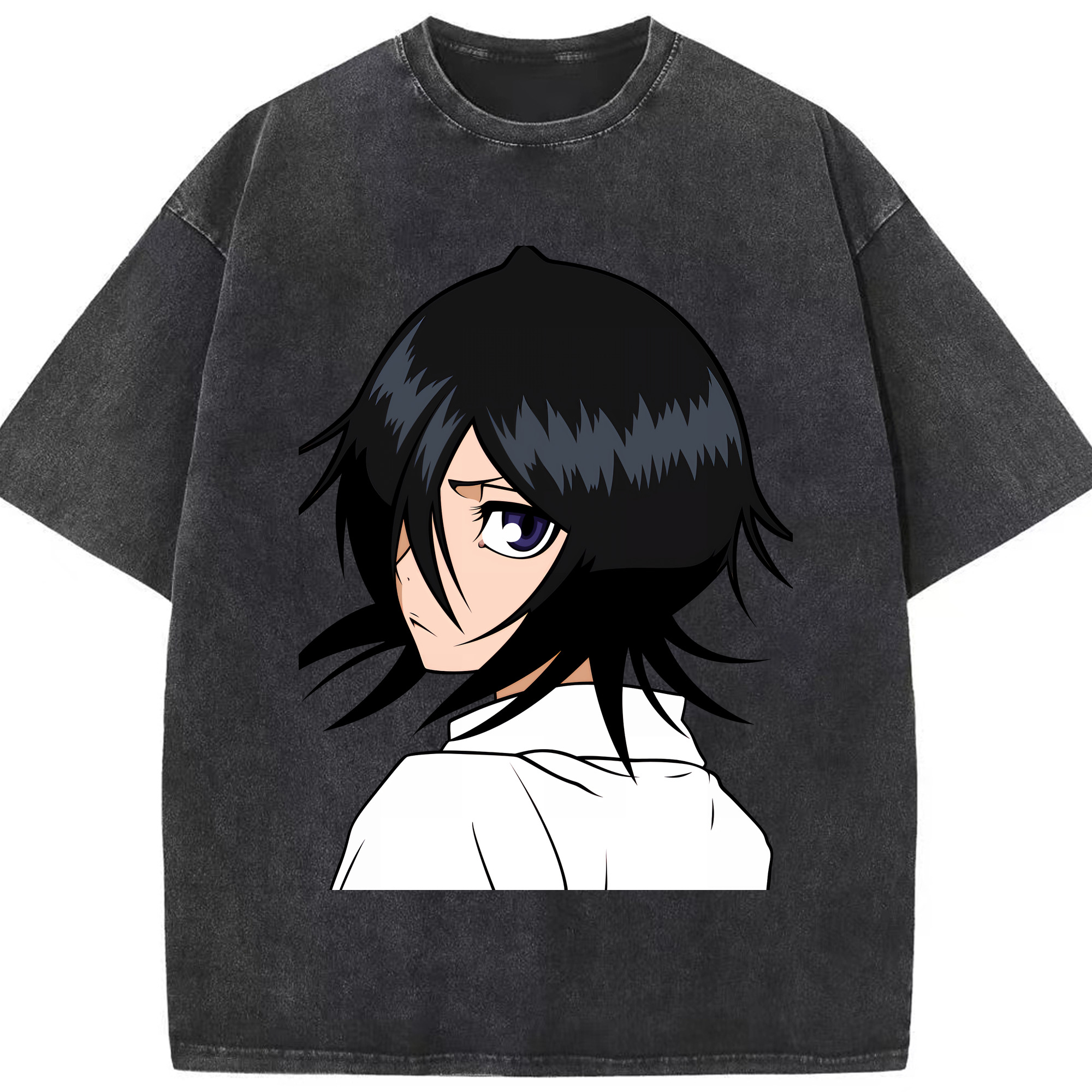 （画像用） ブリーチ 朽木ルキア BLEACH Kuchiki Rukia 綿100% ヴィンテージ風 半袖Tシャツ（フロントプリント）