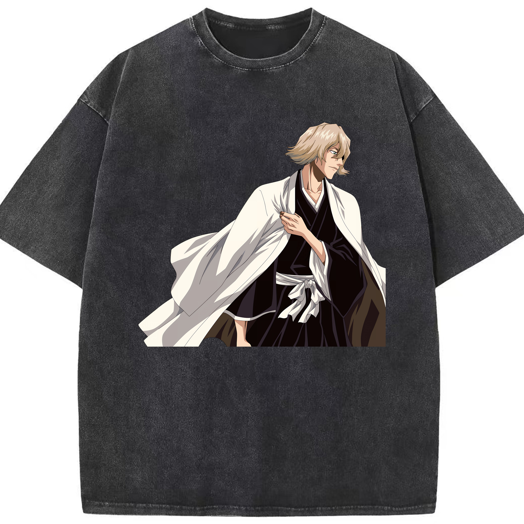 （画像用） "ブリーチ 浦原 喜助（うらはら きすけ） BLEACH Urahara Kisuke " 綿100% ヴィンテージ風 半袖Tシャツ（フロントプリント）
