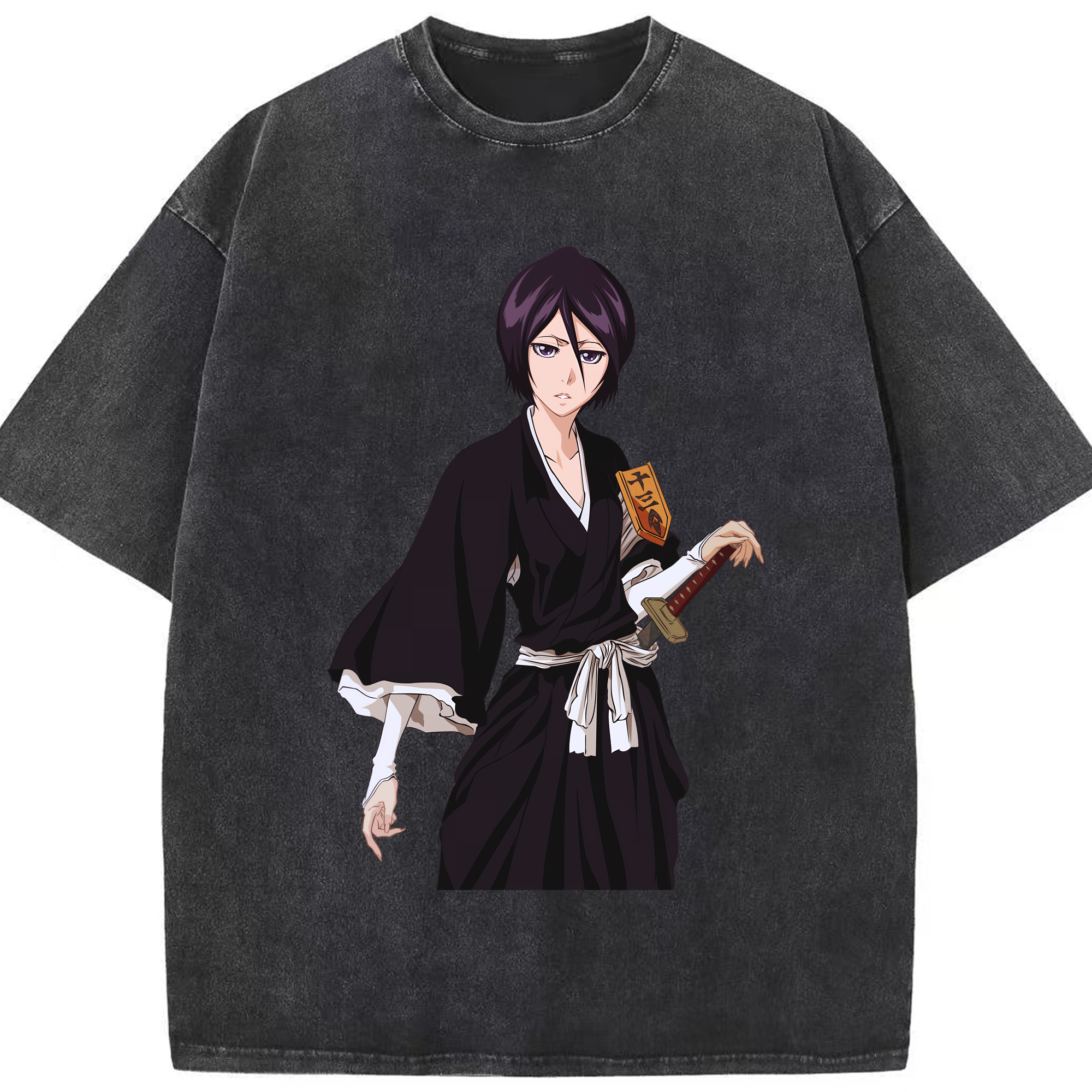 （画像用） ブリーチ 朽木ルキア BLEACH Kuchiki Rukia 綿100% ヴィンテージ風 半袖Tシャツ（フロントプリント）