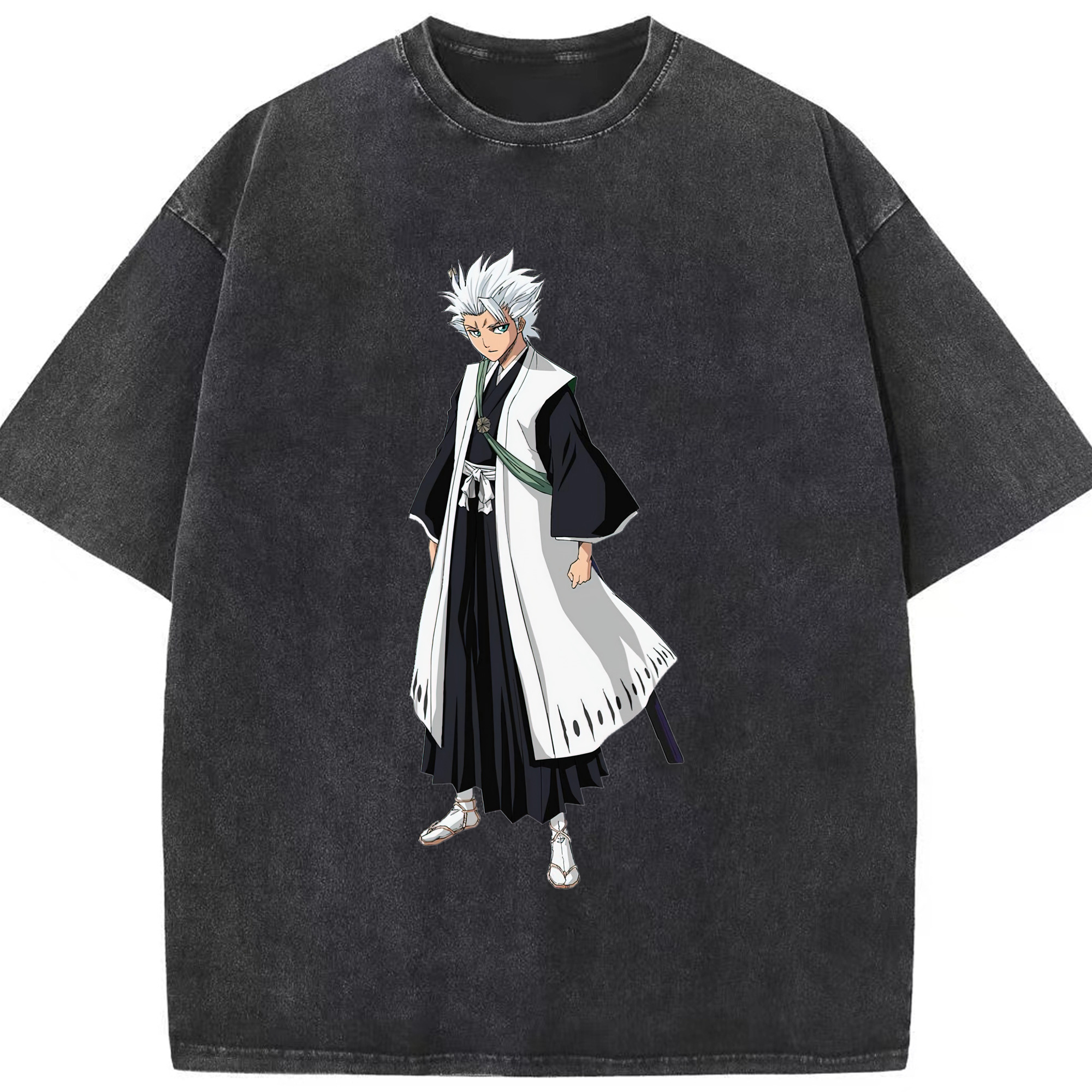 （画像用） ブリーチ 日番谷冬獅郎（ひつがや とうしろう） BLEACH Hitsugaya Toushirou 綿100% ヴィンテージ風 半袖Tシャツ（フロントプリント）