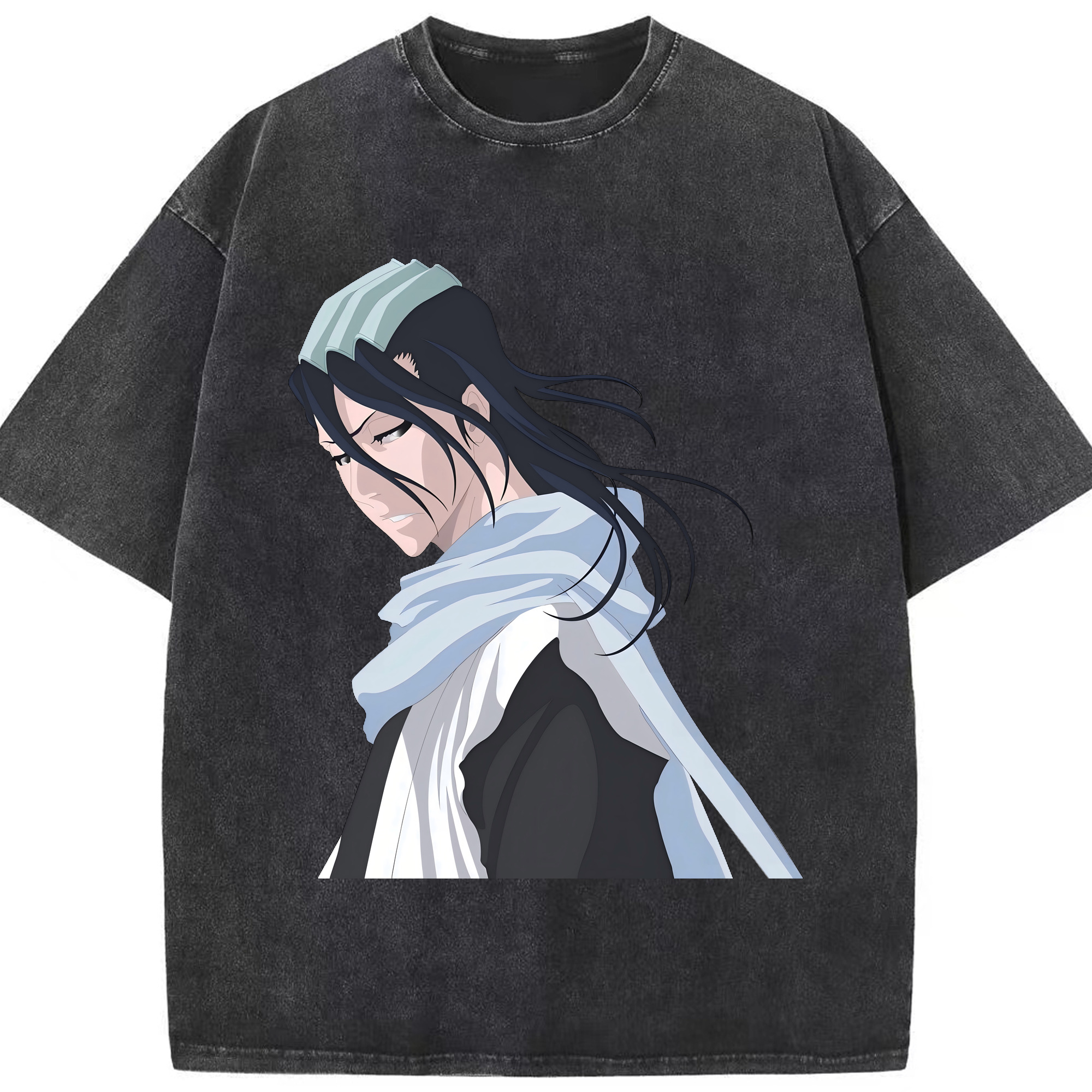 （画像用） ブリーチ くちき びゃくや BLEACH Kuchiki Byakuya 綿100% ヴィンテージ風 半袖Tシャツ（フロントプリント）