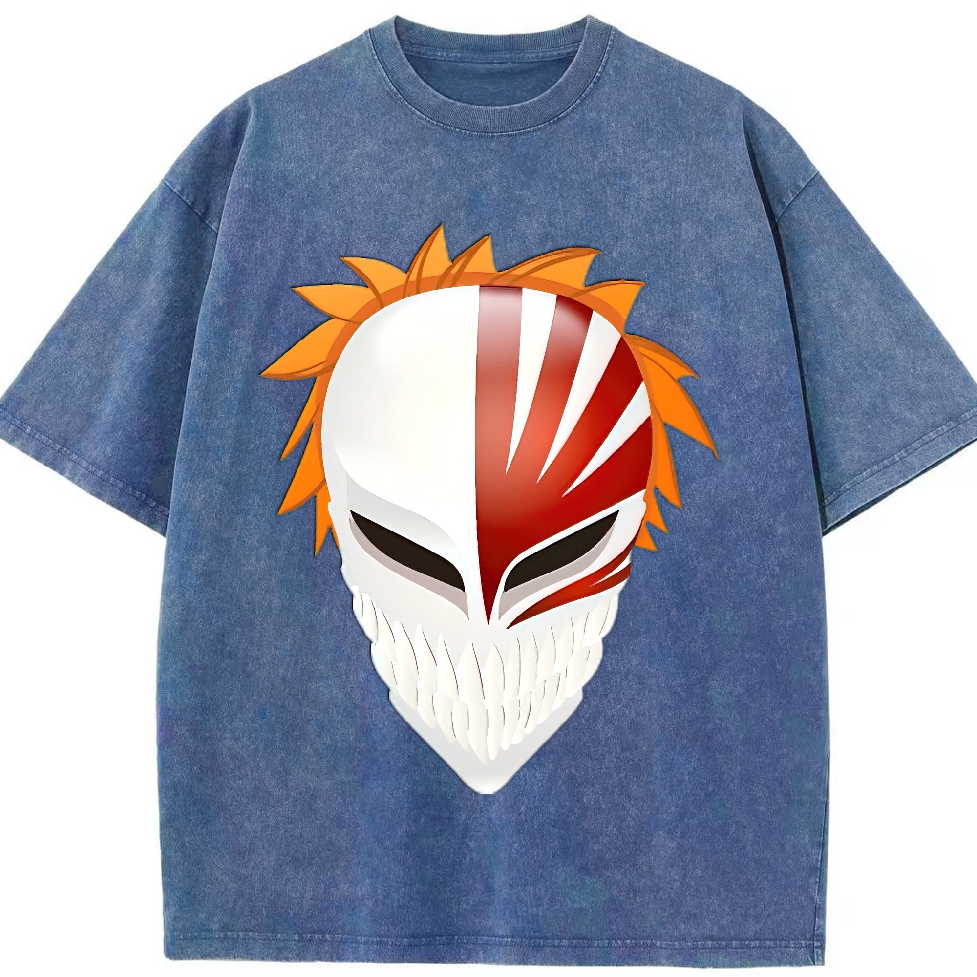 （画像用） ブリーチ 黒崎一護（くろさき いちご）BLEACH Kurosaki Ichigo 綿100% ヴィンテージ風 半袖Tシャツ（フロントプリント）