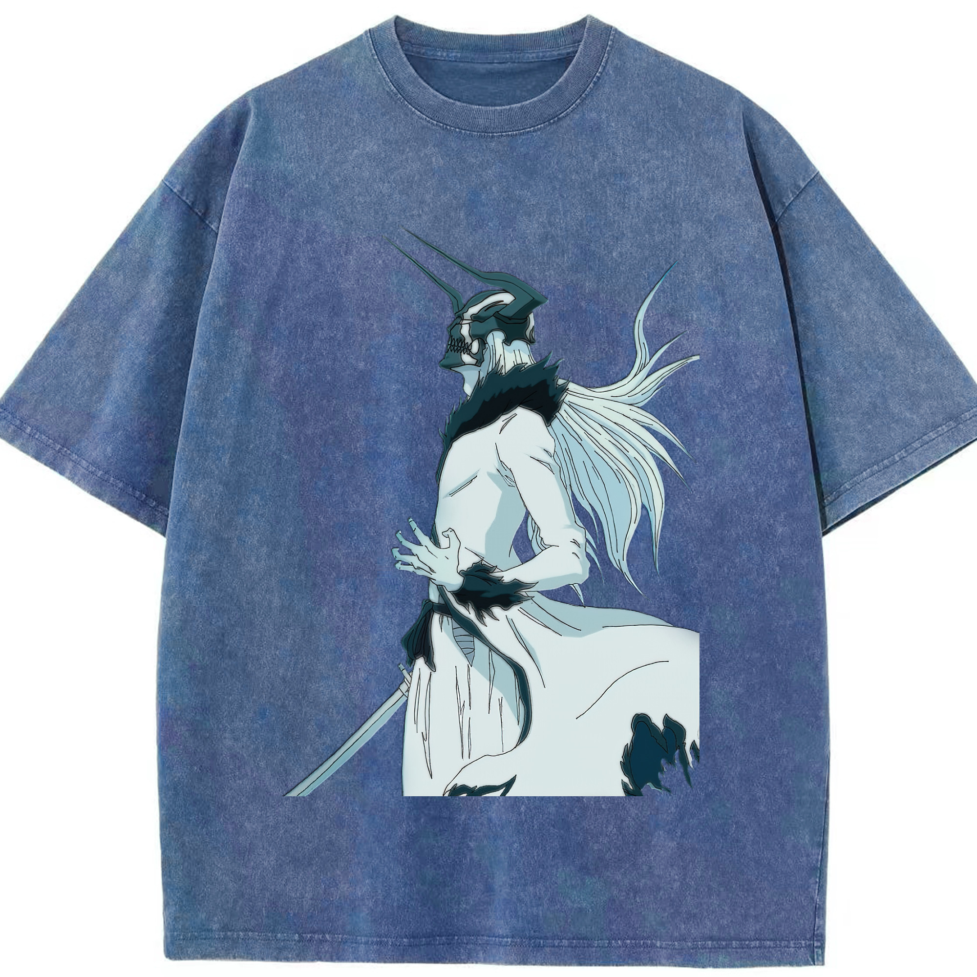 （画像用） ブリーチ 黒崎一護（くろさき いちご）BLEACH Kurosaki Ichigo 綿100% ヴィンテージ風 半袖Tシャツ（フロントプリント）