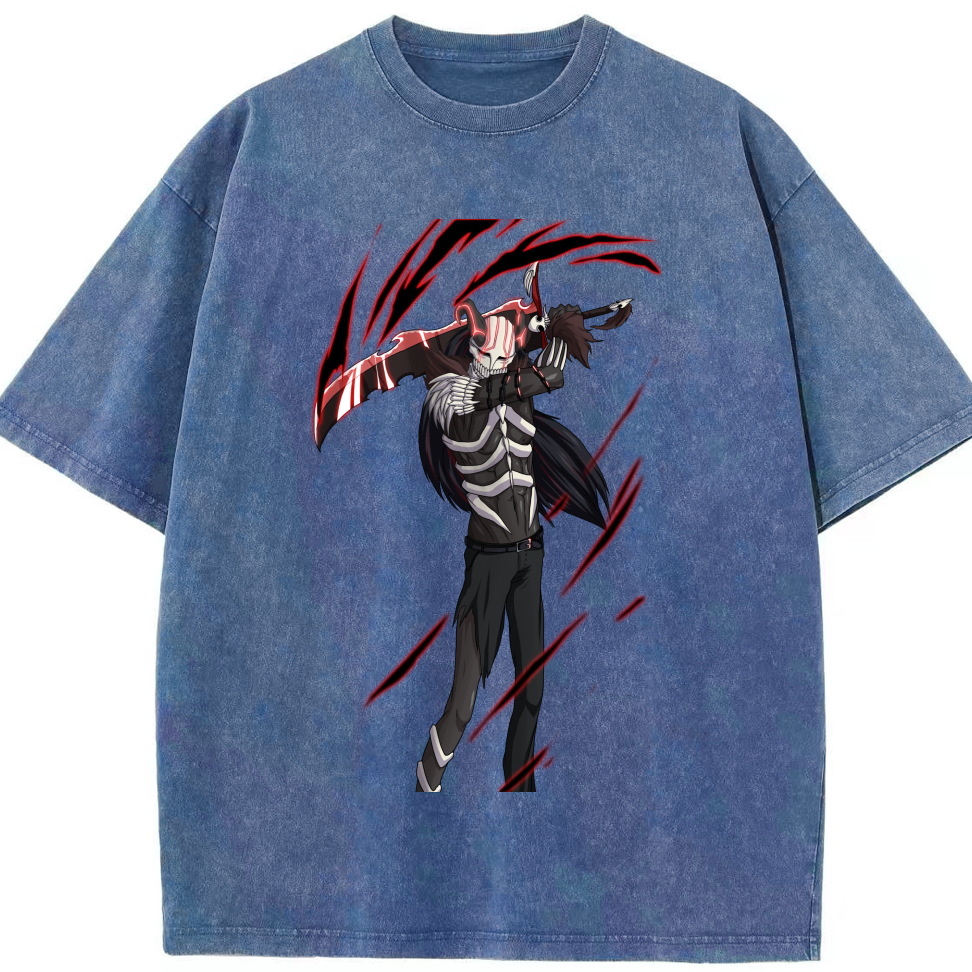 （画像用） ブリーチ 黒崎一護（くろさき いちご）BLEACH Kurosaki Ichigo 綿100% ヴィンテージ風 半袖Tシャツ（フロントプリント）