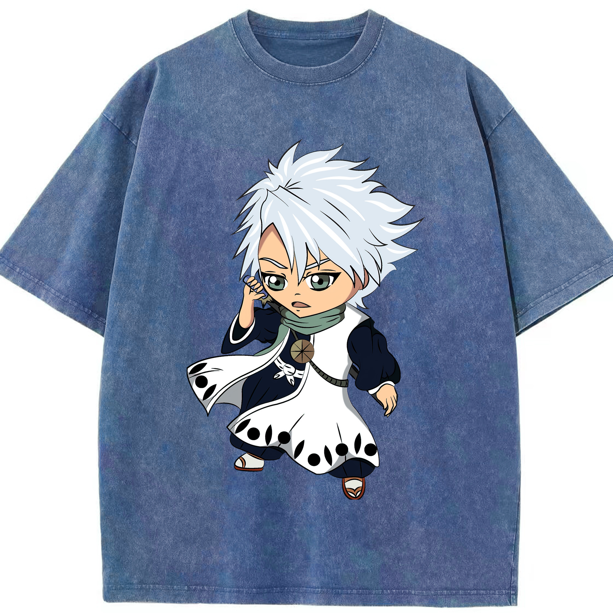 （画像用） ブリーチ 日番谷冬獅郎（ひつがや とうしろう） BLEACH Hitsugaya Toushirou 綿100% ヴィンテージ風 半袖Tシャツ（フロントプリント）