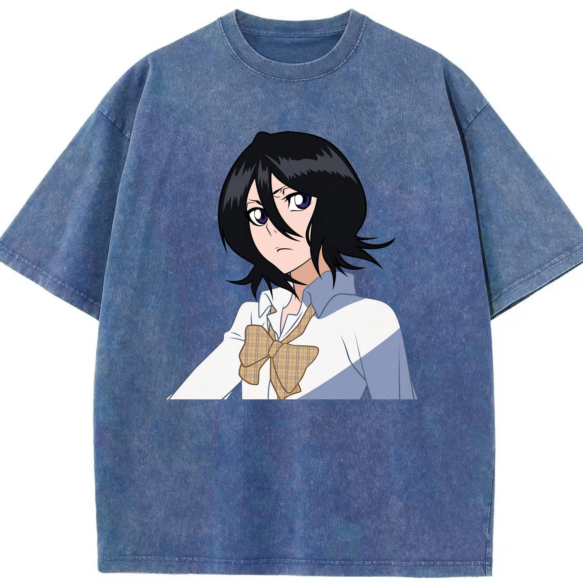 （画像用） ブリーチ 朽木ルキア BLEACH Kuchiki Rukia 綿100% ヴィンテージ風 半袖Tシャツ（フロントプリント）