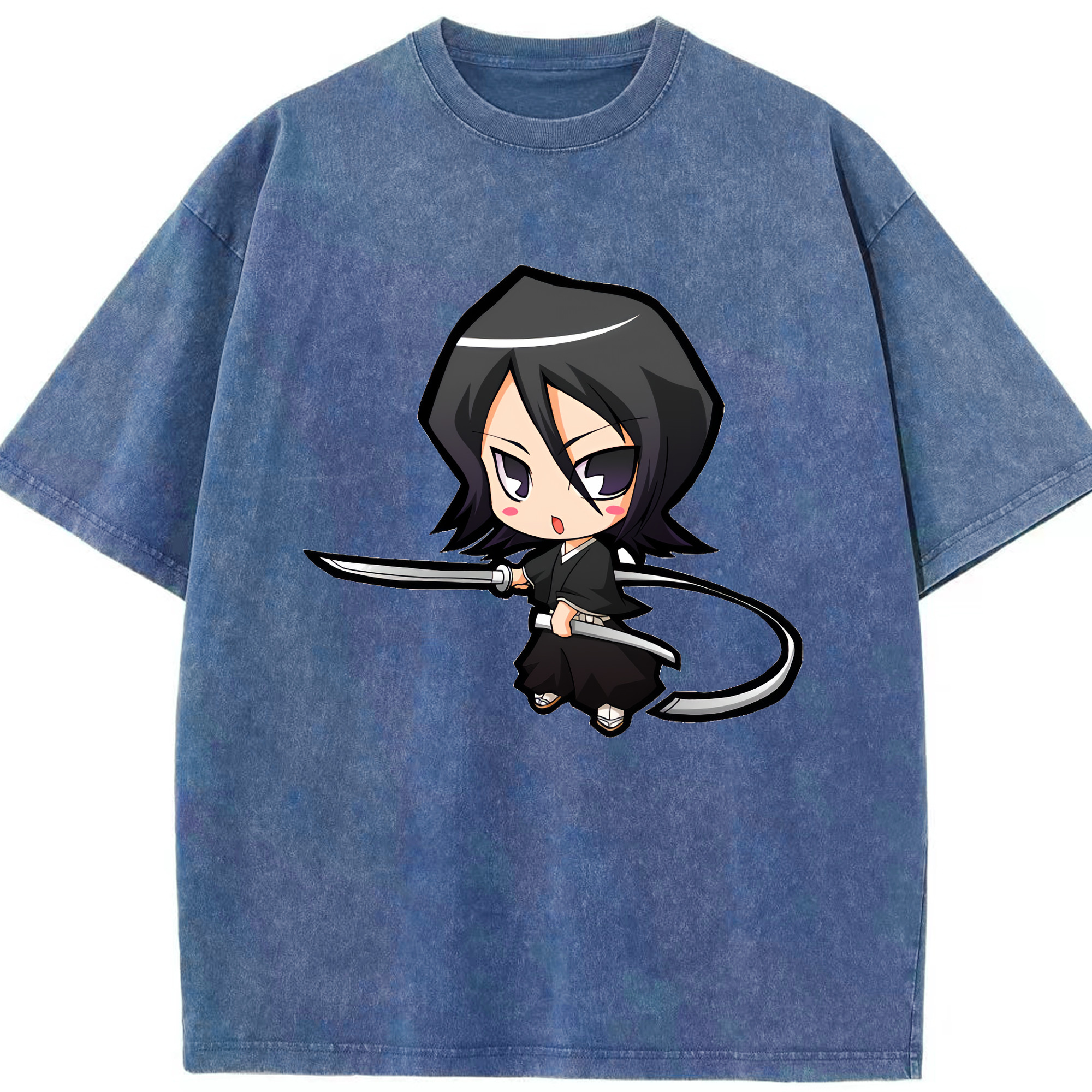 （画像用） ブリーチ 朽木ルキア BLEACH Kuchiki Rukia 綿100% ヴィンテージ風 半袖Tシャツ（フロントプリント）
