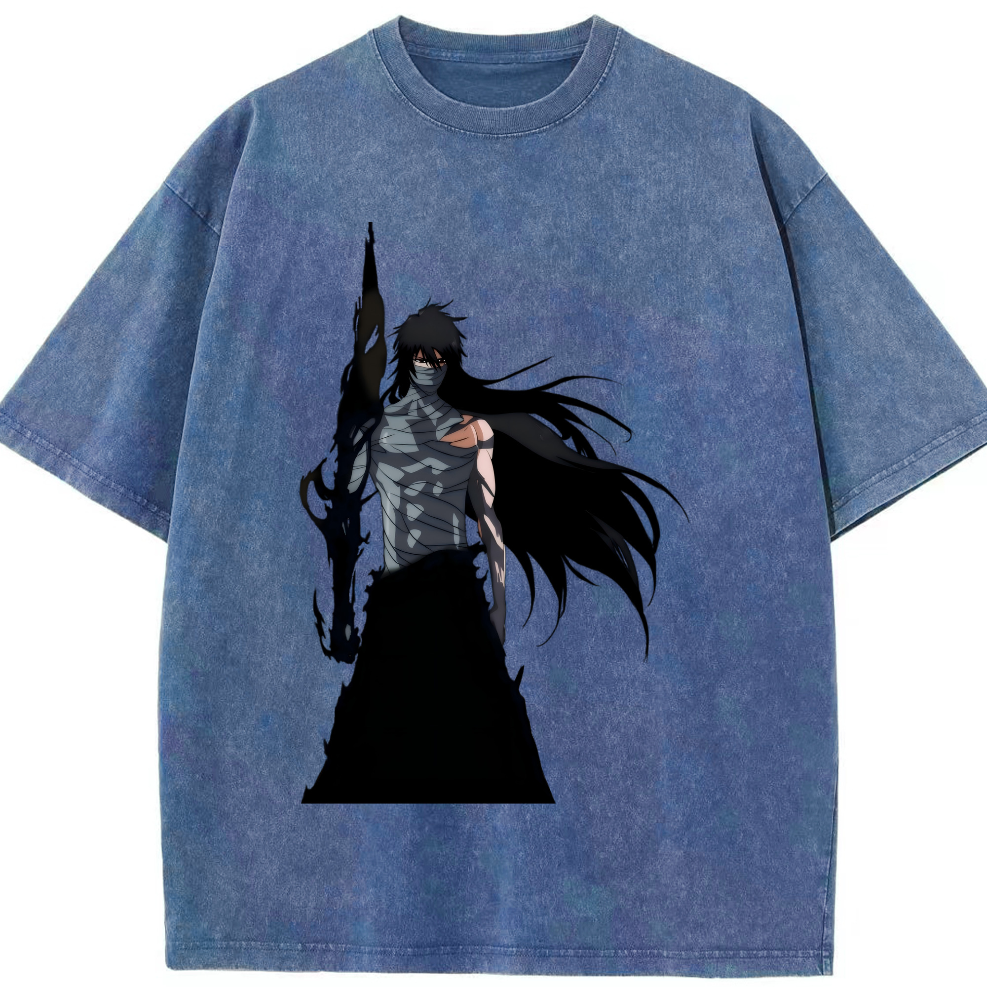 （画像用） ブリーチ 黒崎一護（くろさき いちご）BLEACH Kurosaki Ichigo 綿100% ヴィンテージ風 半袖Tシャツ（フロントプリント）