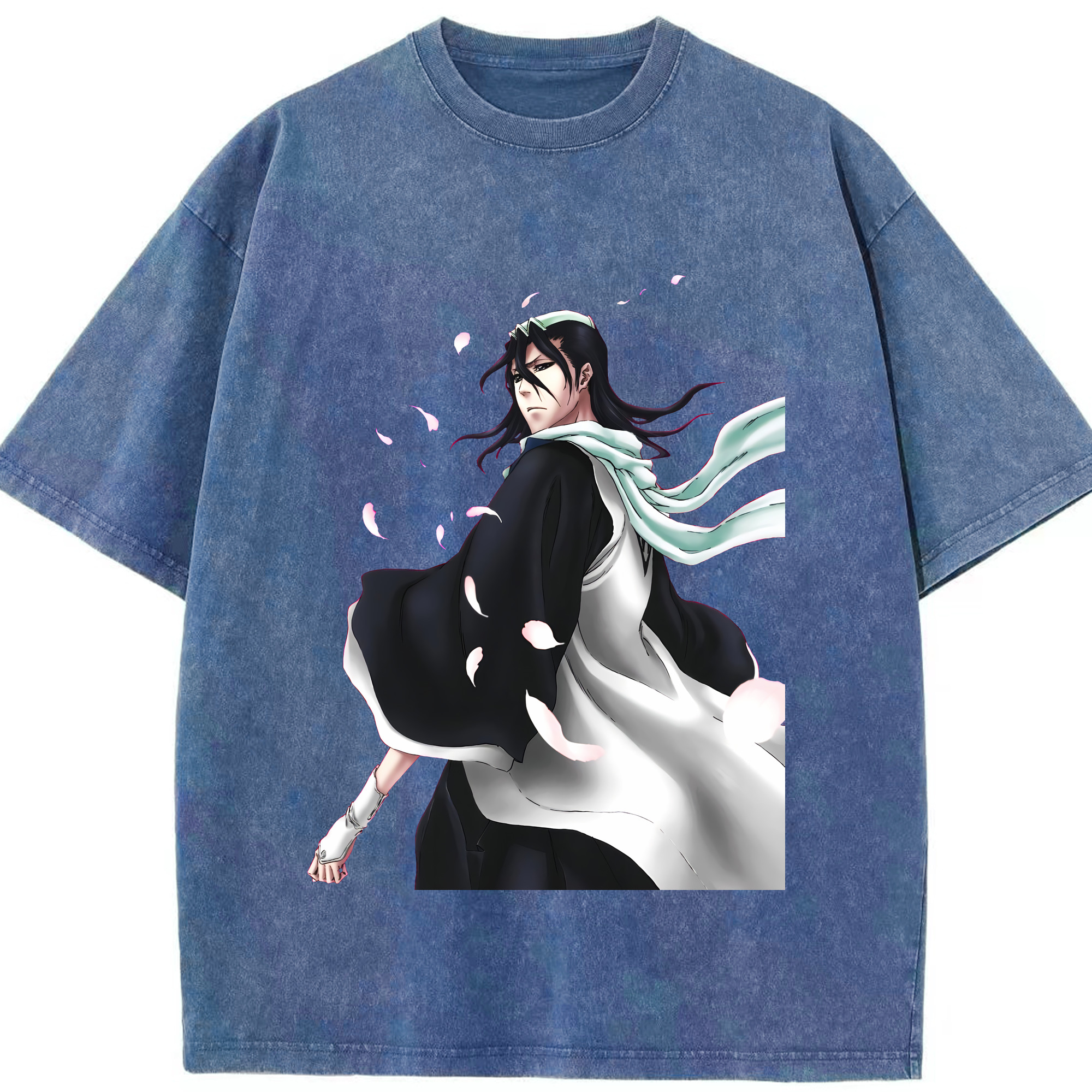 （画像用） ブリーチ くちき びゃくや BLEACH Kuchiki Byakuya 綿100% ヴィンテージ風 半袖Tシャツ（フロントプリント）