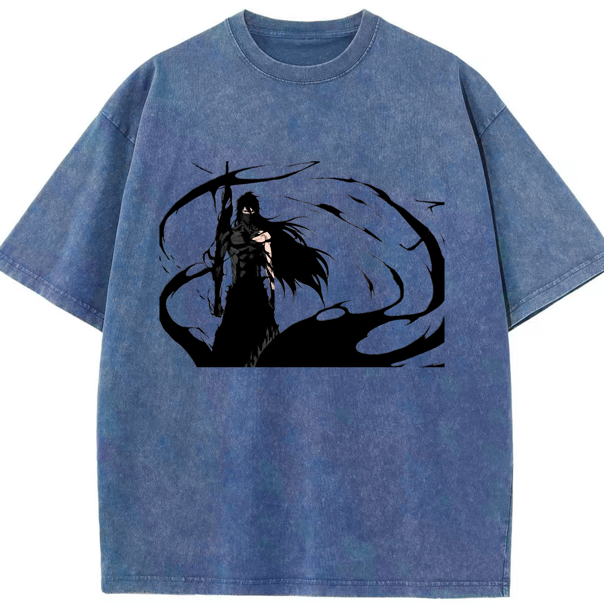 （画像用） ブリーチ 黒崎一護（くろさき いちご）BLEACH Kurosaki Ichigo 綿100% ヴィンテージ風 半袖Tシャツ（フロントプリント）