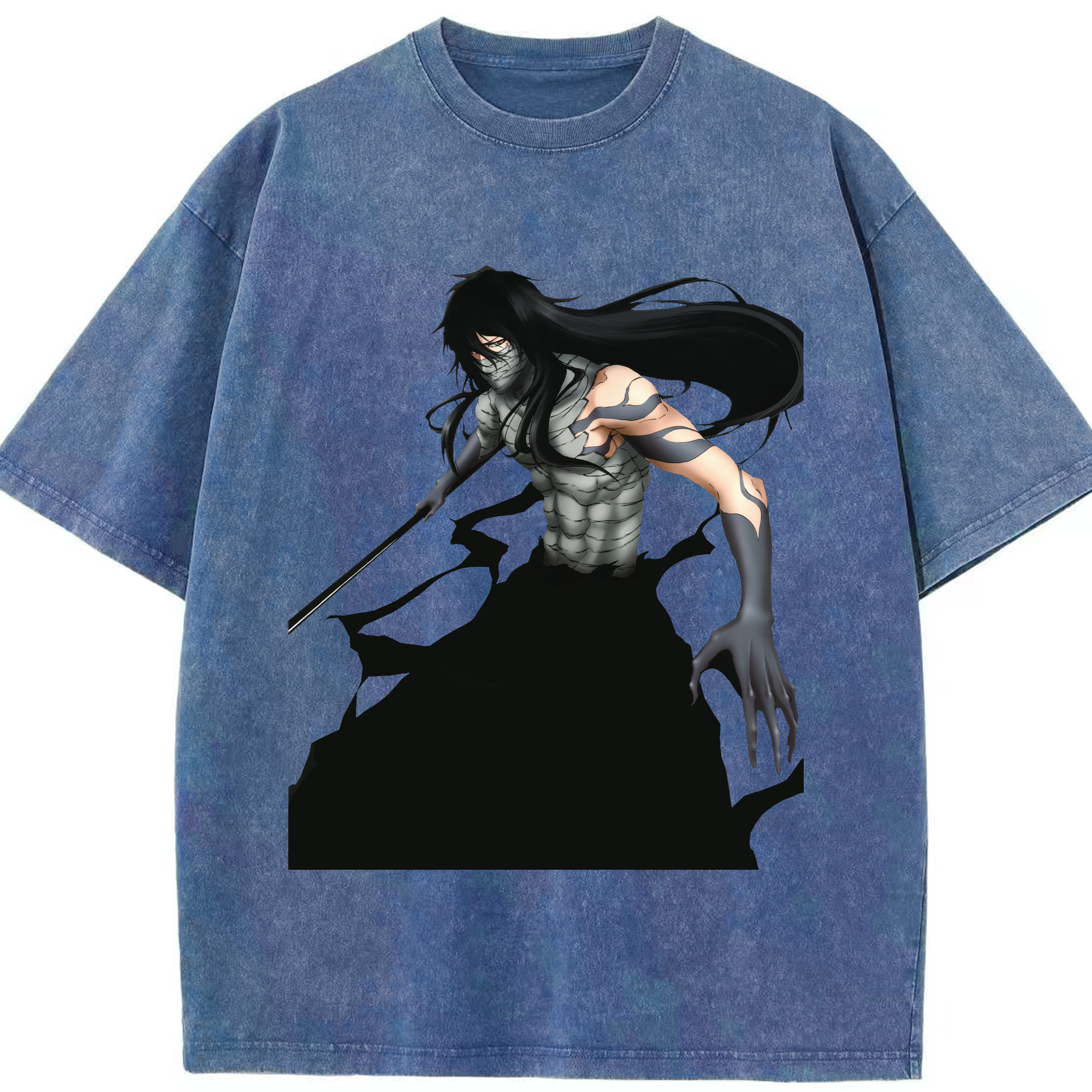 （画像用） ブリーチ 黒崎一護（くろさき いちご）BLEACH Kurosaki Ichigo 綿100% ヴィンテージ風 半袖Tシャツ（フロントプリント）
